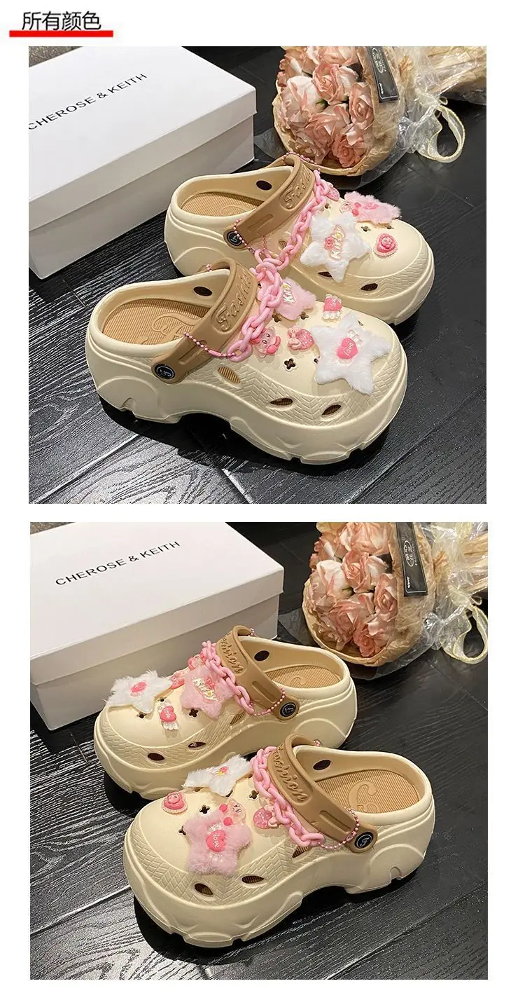 Summer 2025 New Cartoon Cute Cave Shoes Women's Beach Non-Slip Non-Stinky EVA Thick Bottom Toe Sandals — feature 22