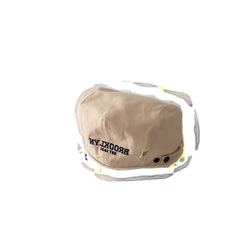 Kids Thin Duck Tongue Beret Hat Beige Black Spring Autumn - Image 9