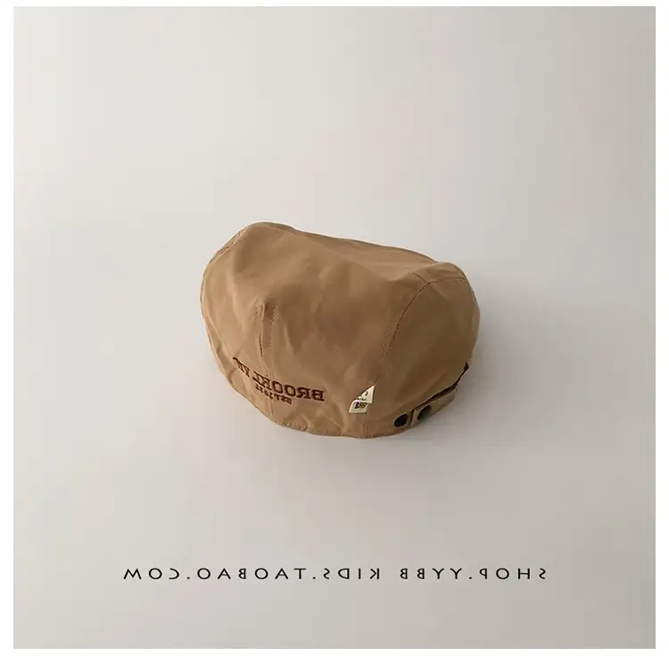 Kids Thin Duck Tongue Beret Hat Beige Black Spring Autumn — feature 15