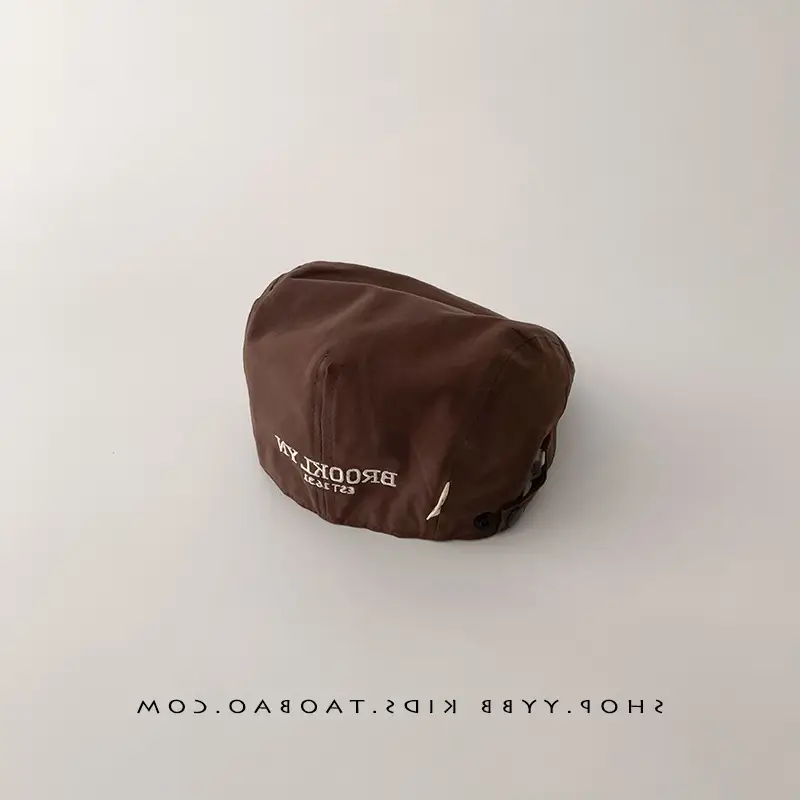 Kids Thin Duck Tongue Beret Hat Beige Black Spring Autumn - Image 3