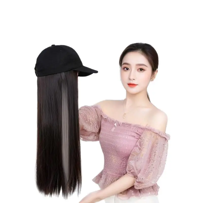 Long Straight Hair Net Cap Wig for Women - Image 5