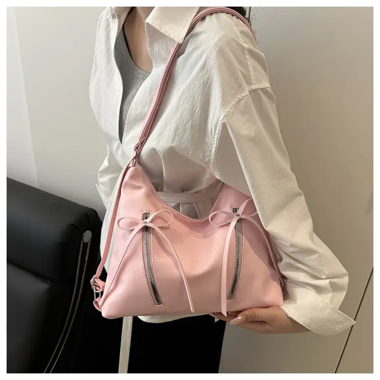 Black PU Bow Shoulder Bag Large Capacity 2025 — feature 15