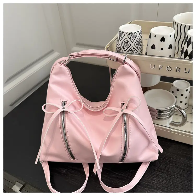 Black PU Bow Shoulder Bag Large Capacity 2025 — feature 25