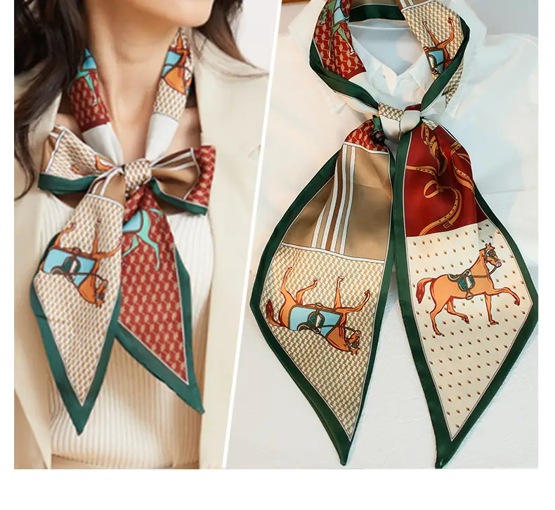 2025 Beveled Silk Scarf with Cashew Dot Design — feature 9