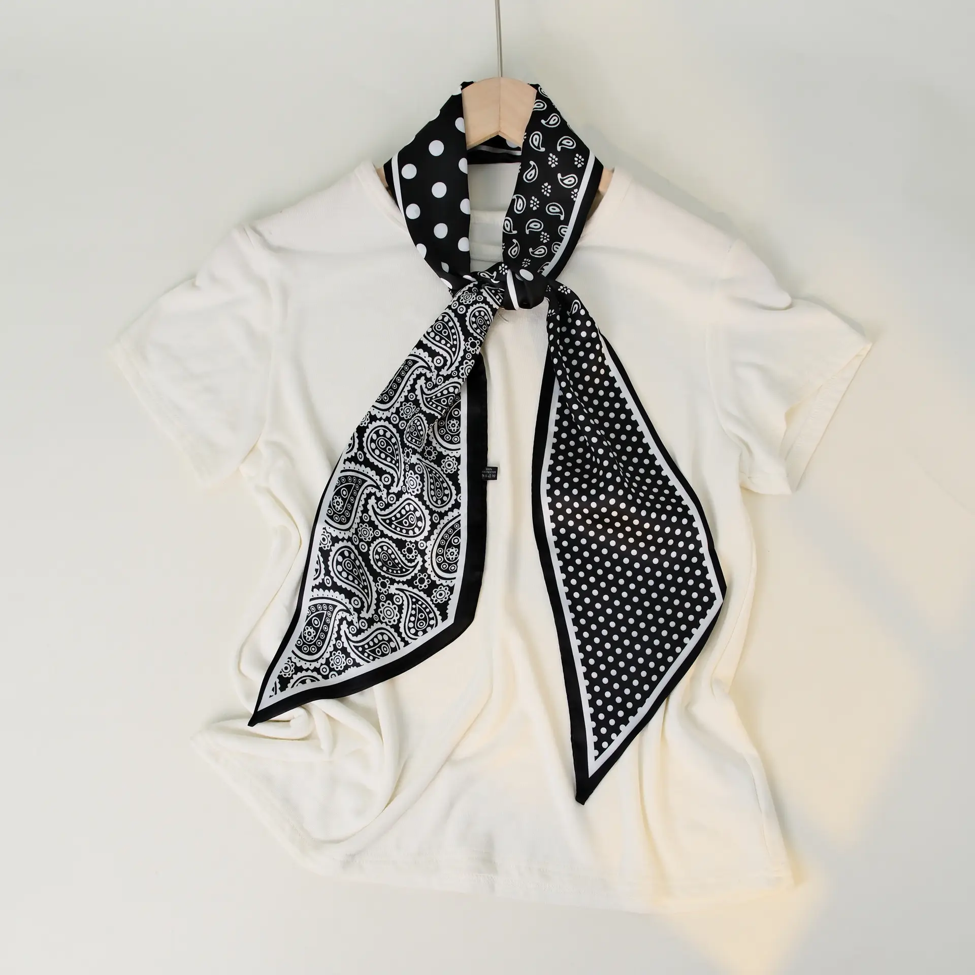 2025 Beveled Silk Scarf with Cashew Dot Design - Image 10