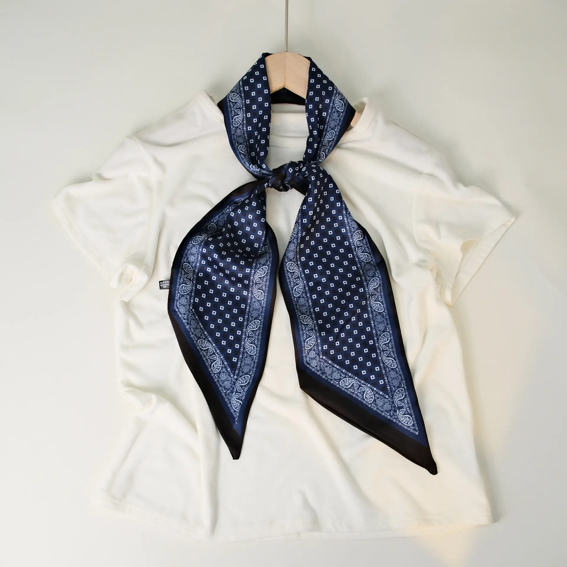 2025 Beveled Silk Scarf with Cashew Dot Design - Image 11