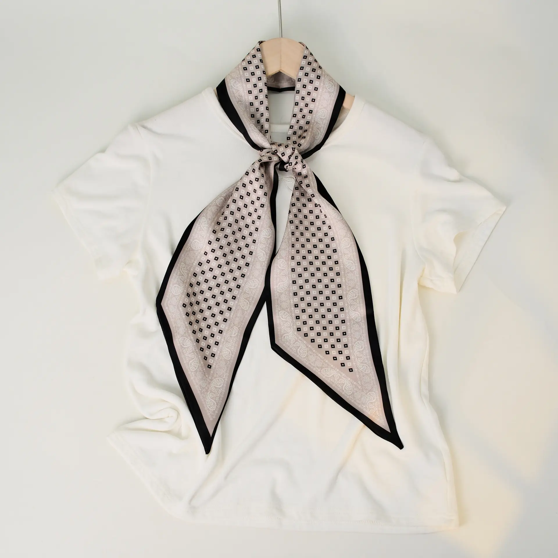 2025 Beveled Silk Scarf with Cashew Dot Design - Image 12
