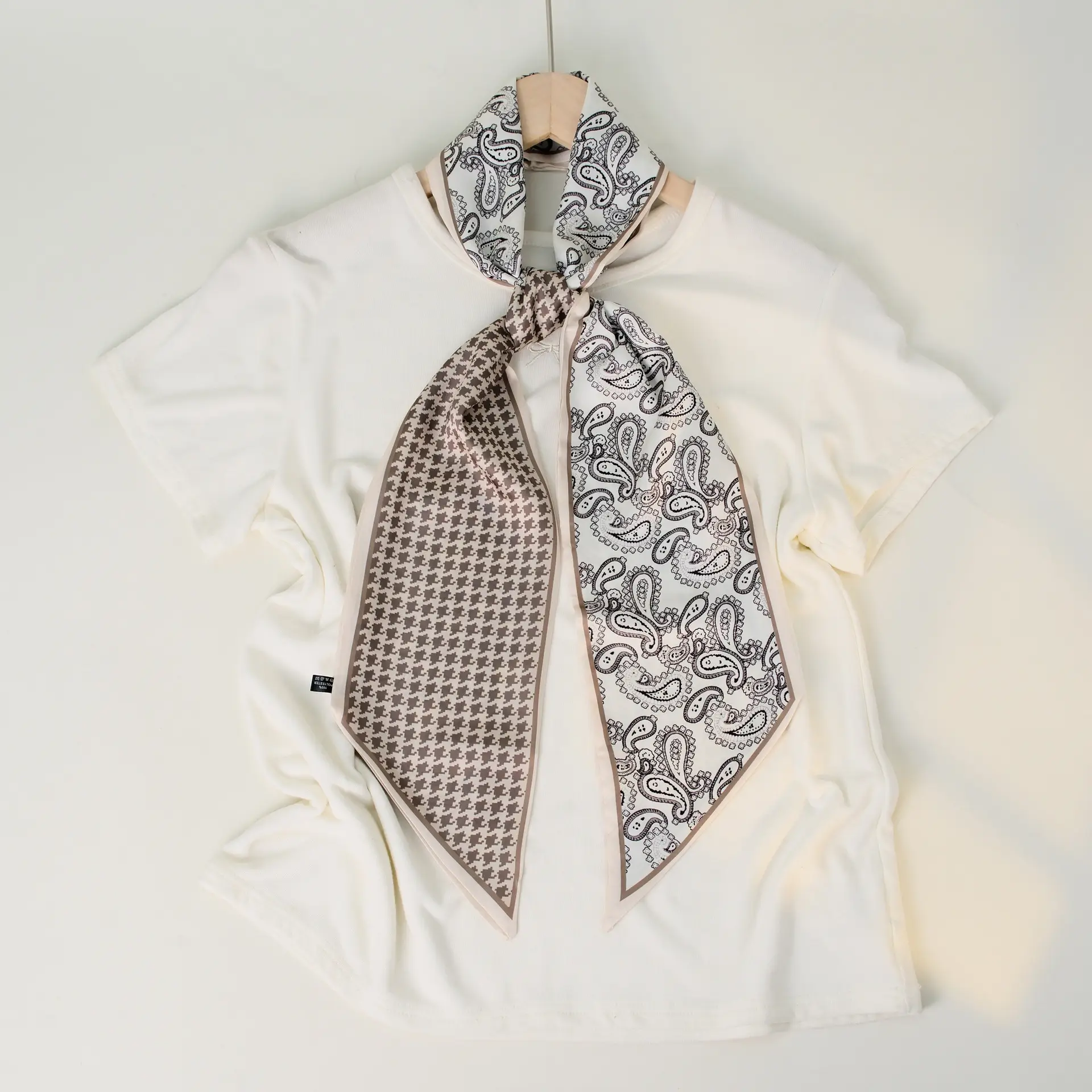 2025 Beveled Silk Scarf with Cashew Dot Design - Image 13