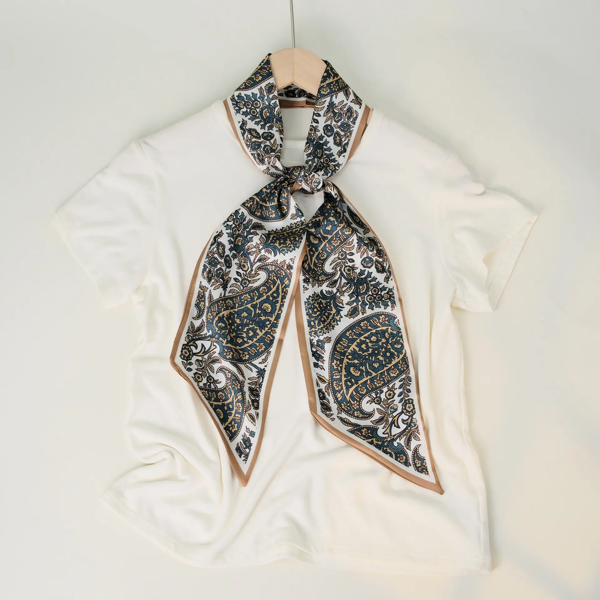 2025 Beveled Silk Scarf with Cashew Dot Design - Image 16