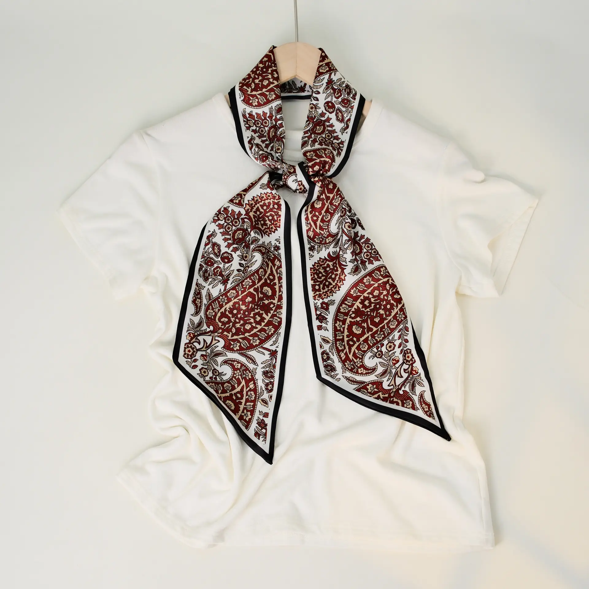 2025 Beveled Silk Scarf with Cashew Dot Design - Image 17