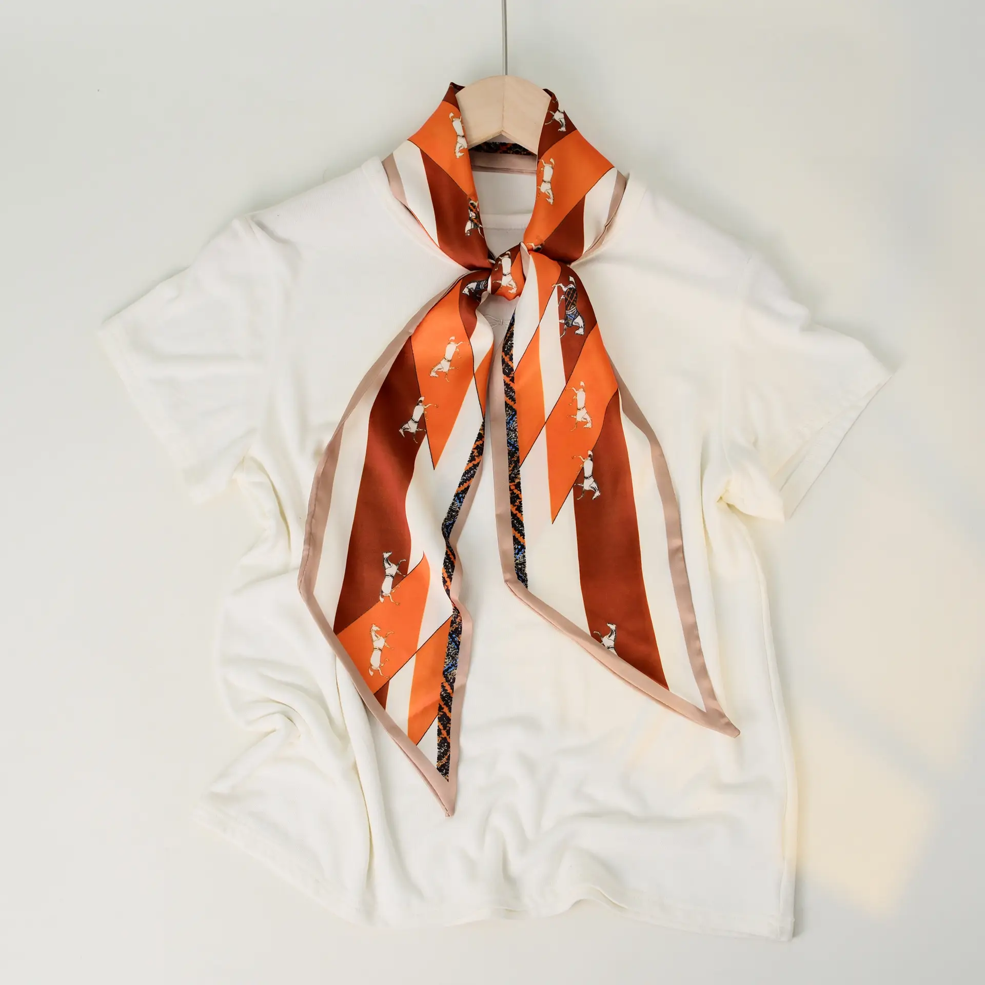 2025 Beveled Silk Scarf with Cashew Dot Design - Image 30
