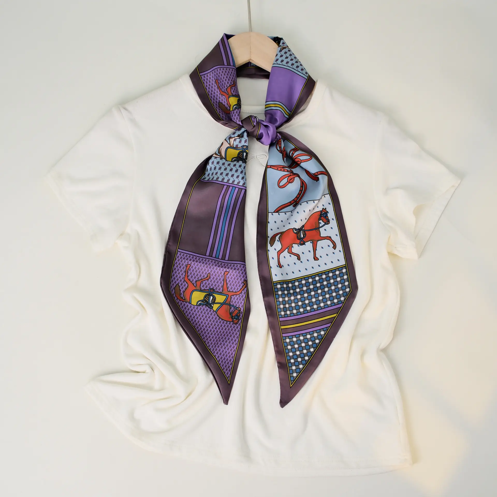2025 Beveled Silk Scarf with Cashew Dot Design - Image 33