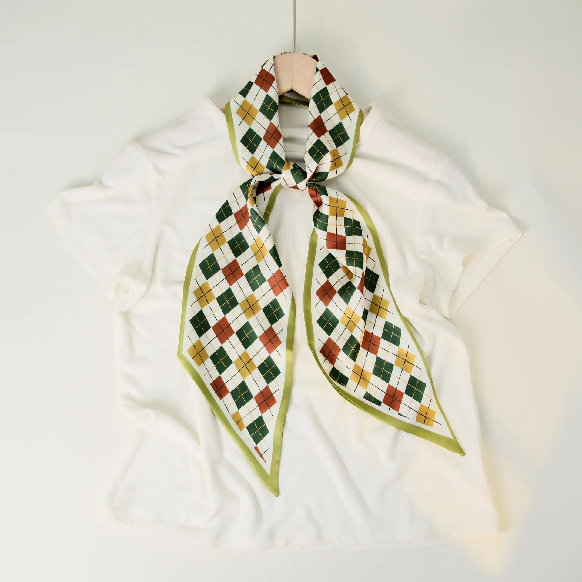 2025 Beveled Silk Scarf with Cashew Dot Design - Image 40