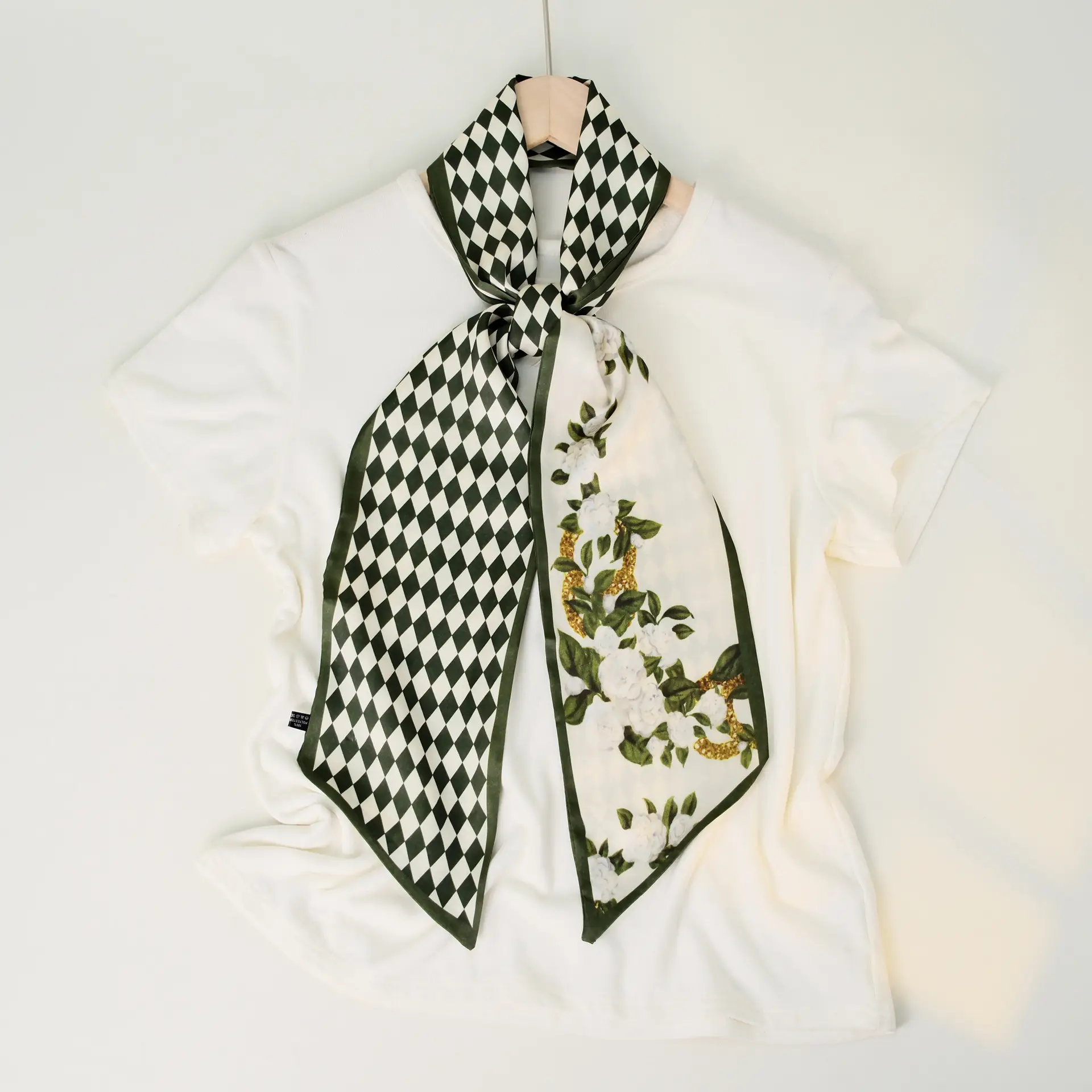 2025 Beveled Silk Scarf with Cashew Dot Design - Image 41