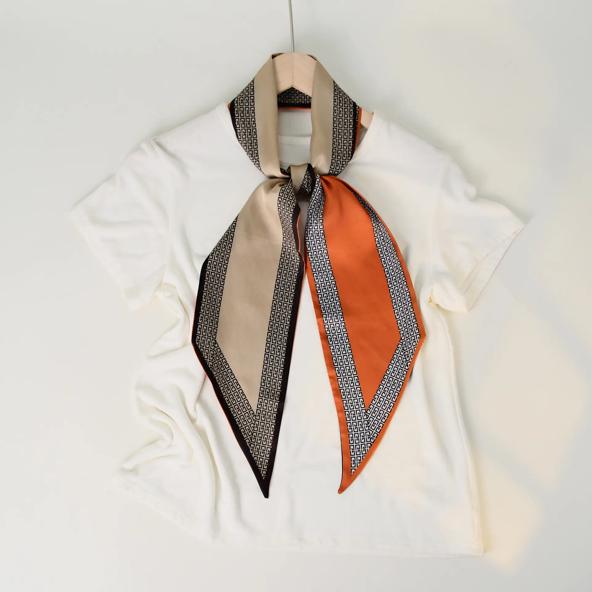 2025 Beveled Silk Scarf with Cashew Dot Design - Image 45