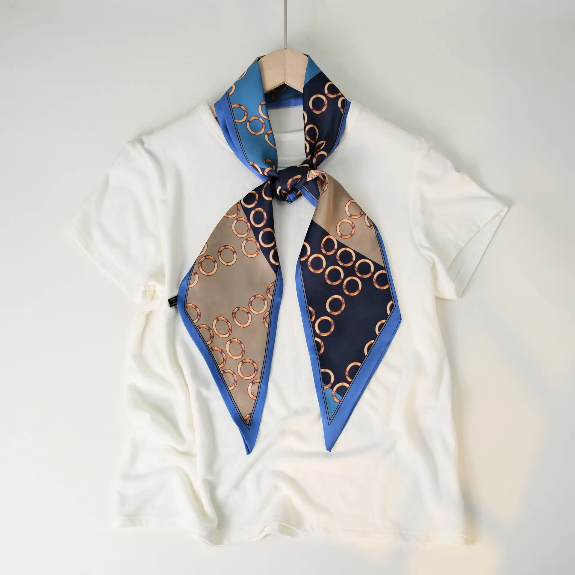 2025 Beveled Silk Scarf with Cashew Dot Design - Image 48