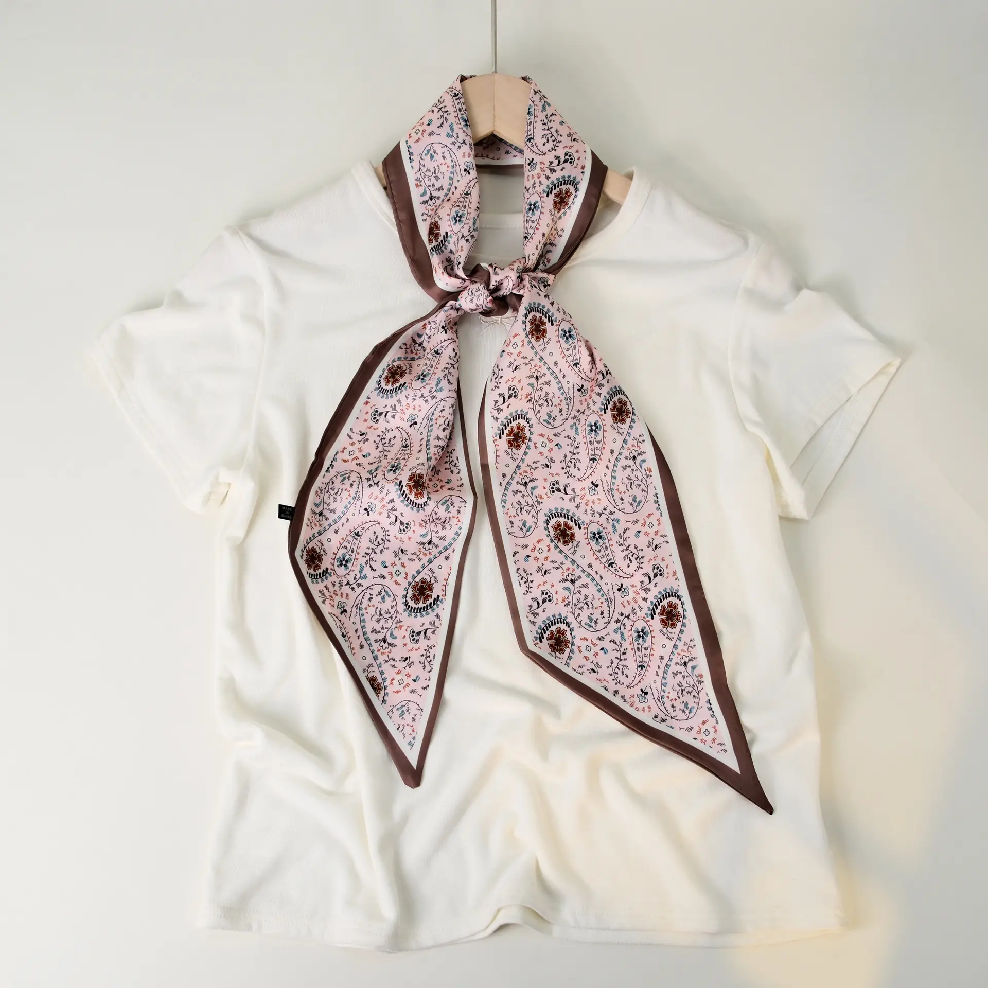 2025 Beveled Silk Scarf with Cashew Dot Design - Image 5