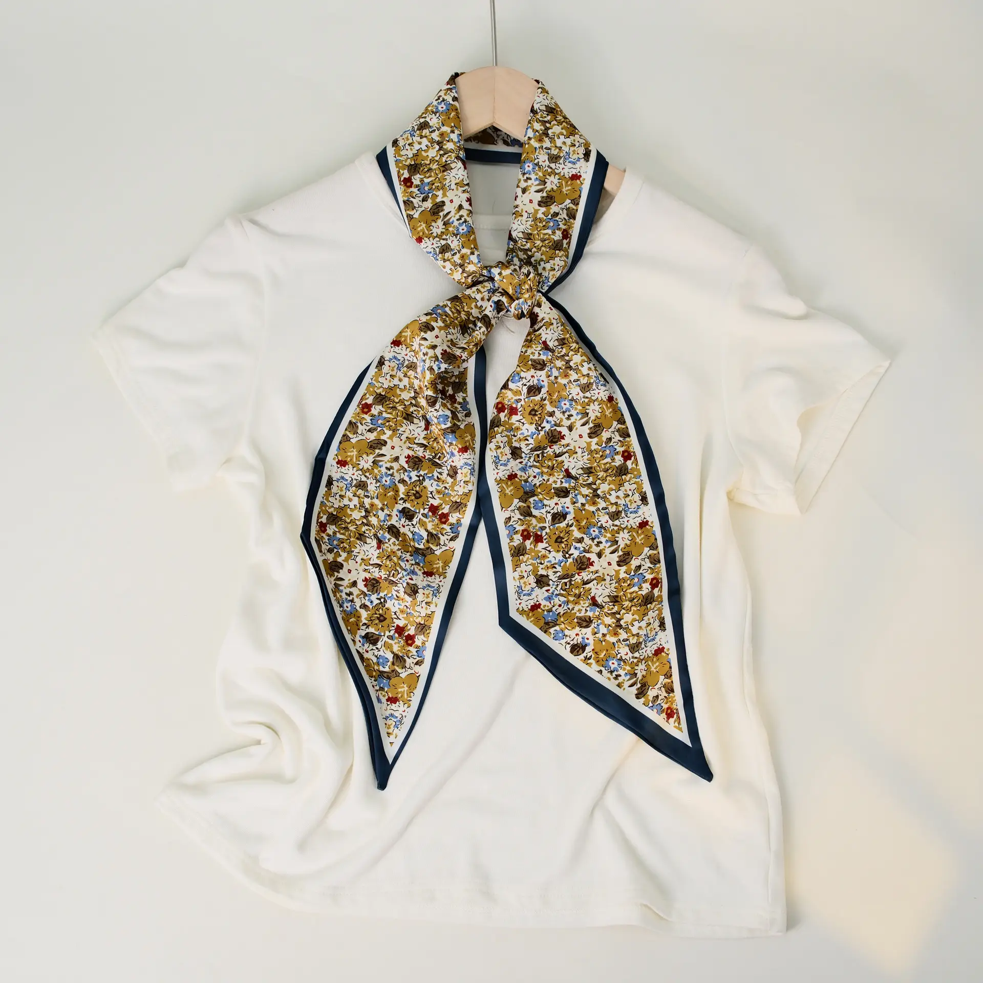 2025 Beveled Silk Scarf with Cashew Dot Design - Image 50