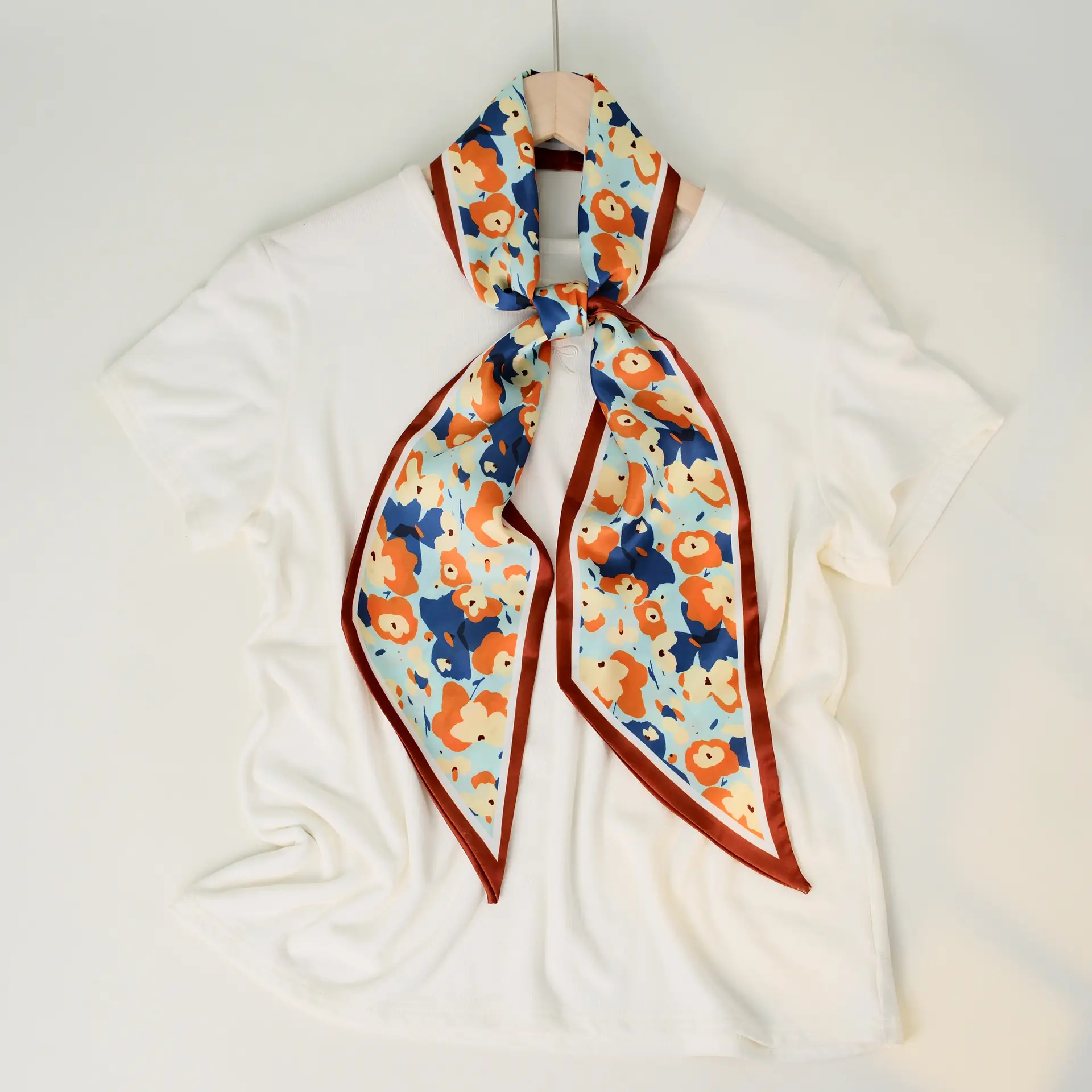 2025 Beveled Silk Scarf with Cashew Dot Design - Image 51