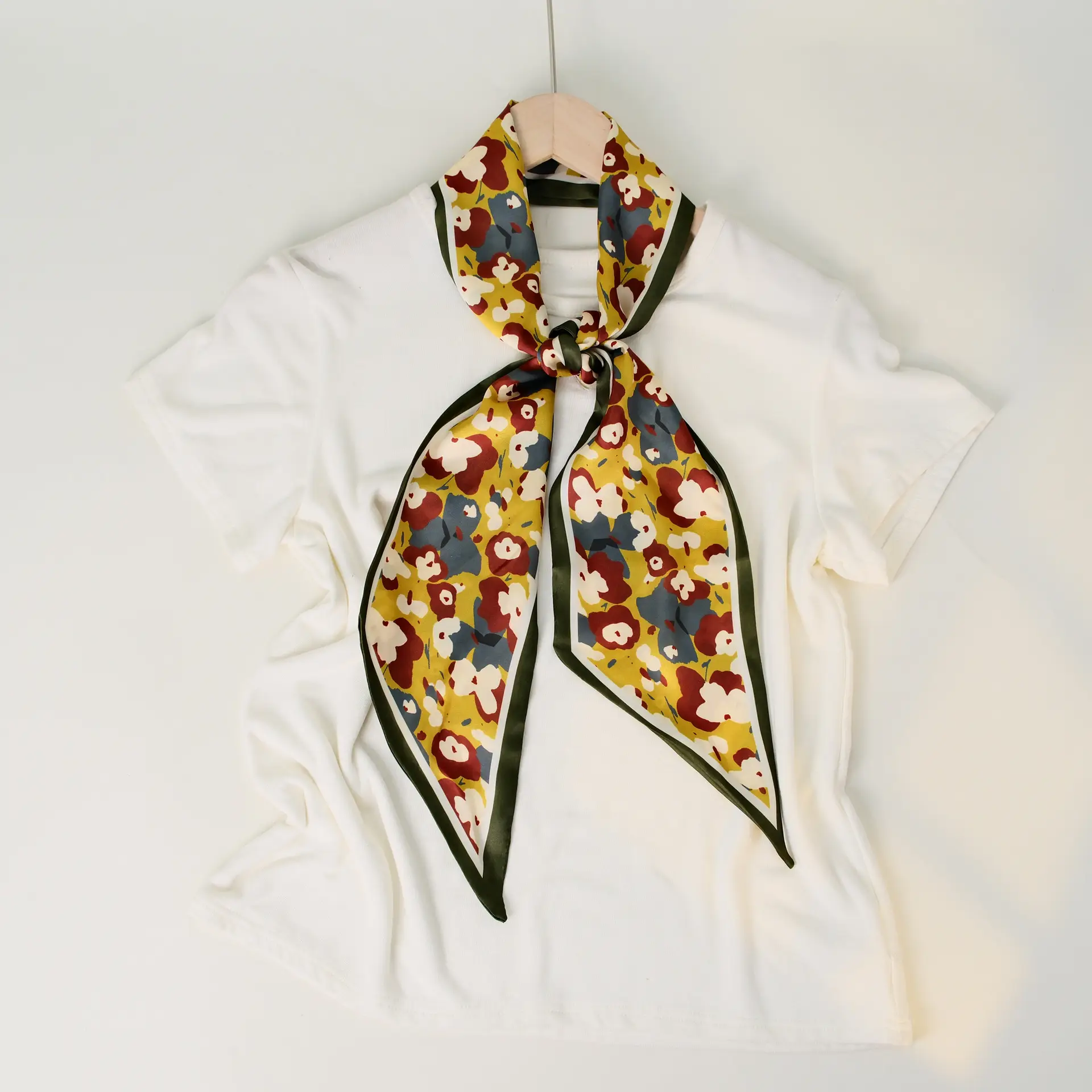 2025 Beveled Silk Scarf with Cashew Dot Design - Image 52