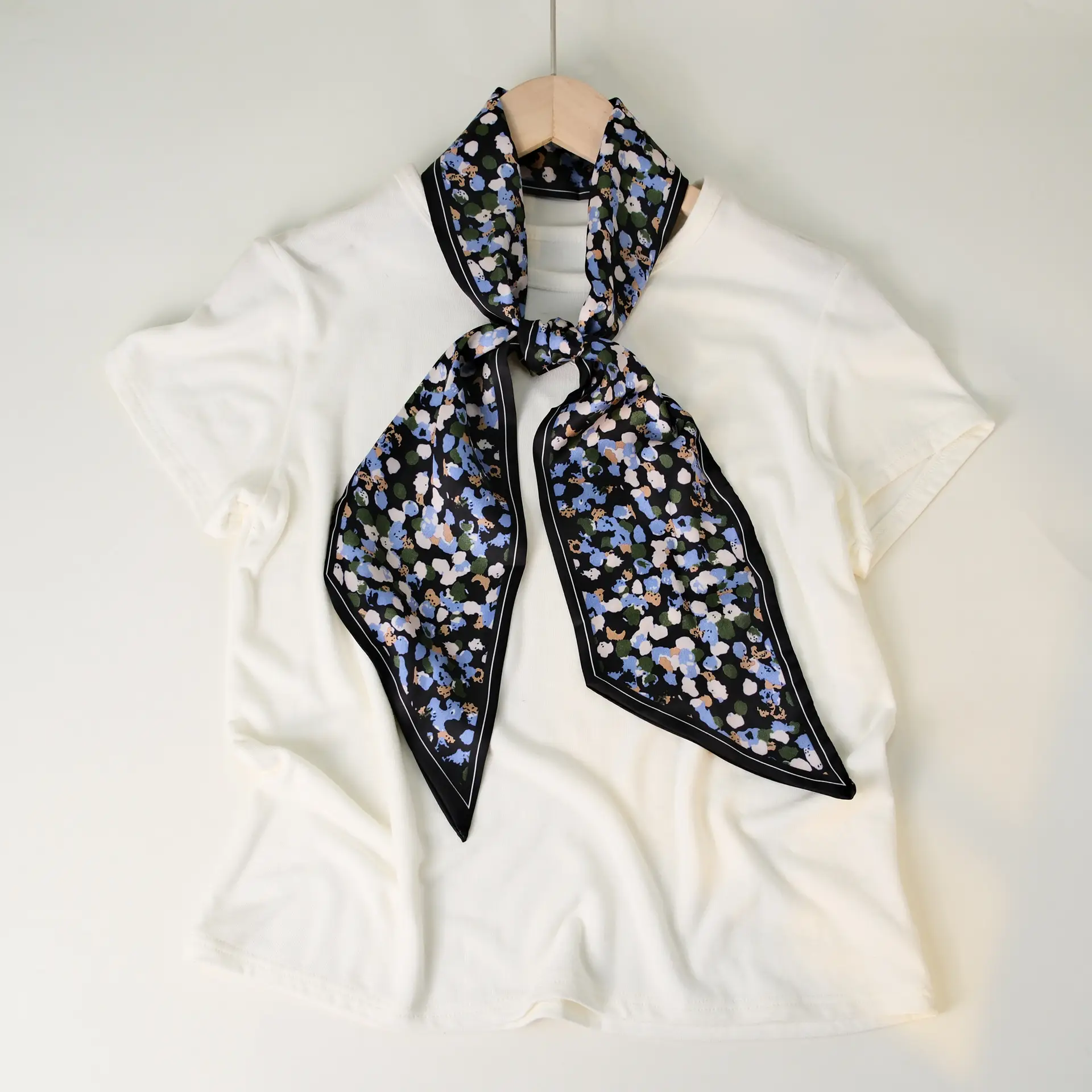 2025 Beveled Silk Scarf with Cashew Dot Design - Image 54