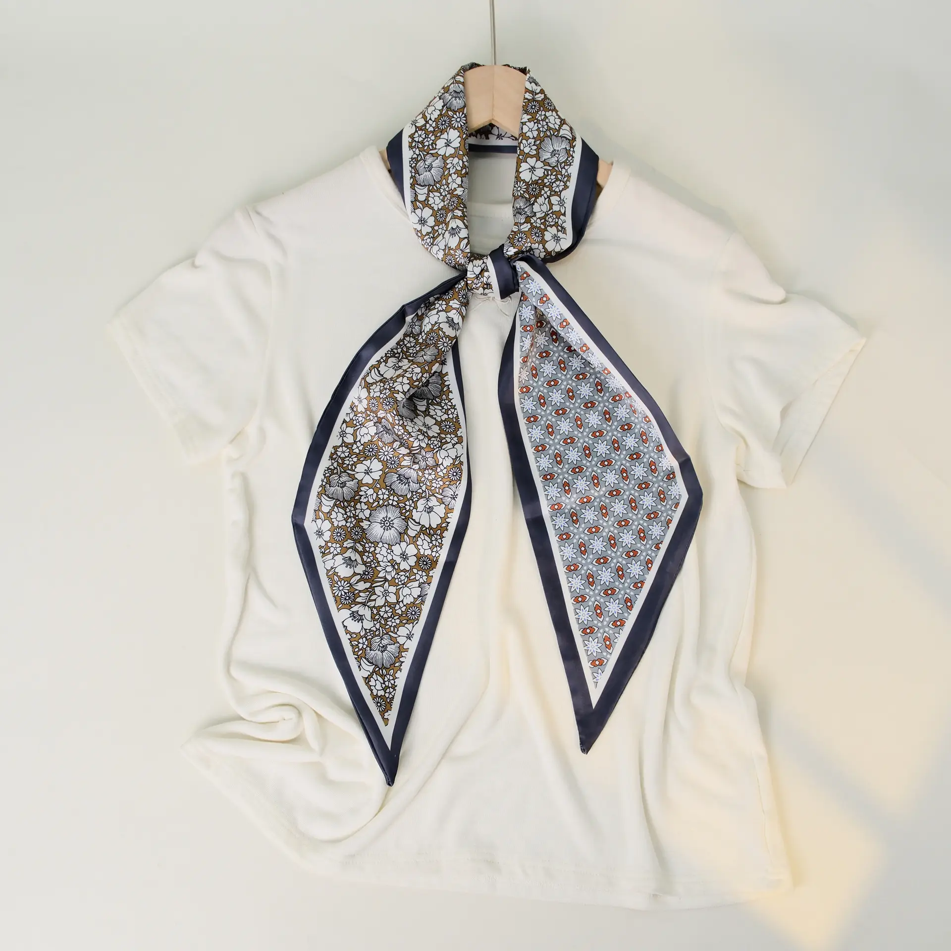 2025 Beveled Silk Scarf with Cashew Dot Design - Image 55