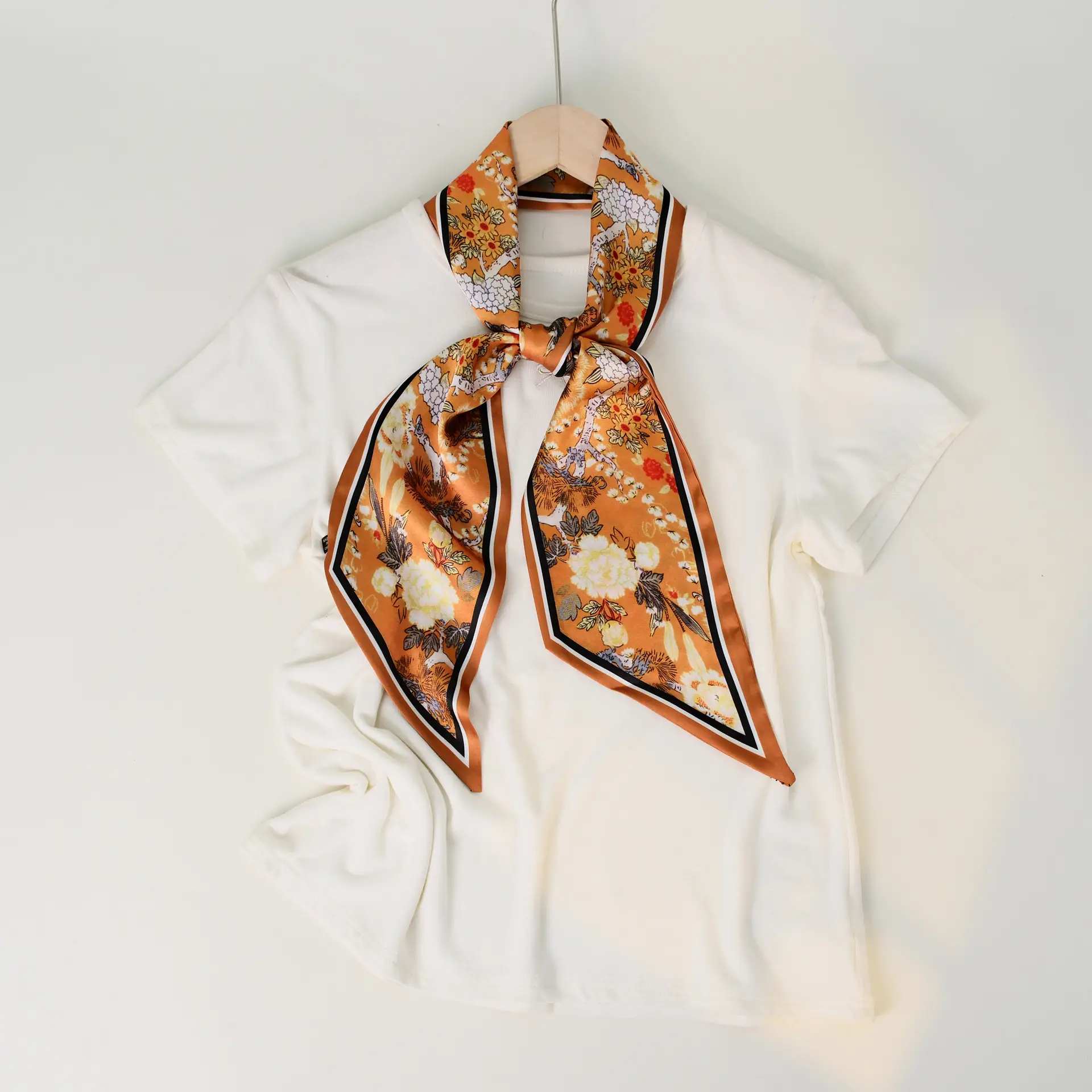 2025 Beveled Silk Scarf with Cashew Dot Design - Image 56