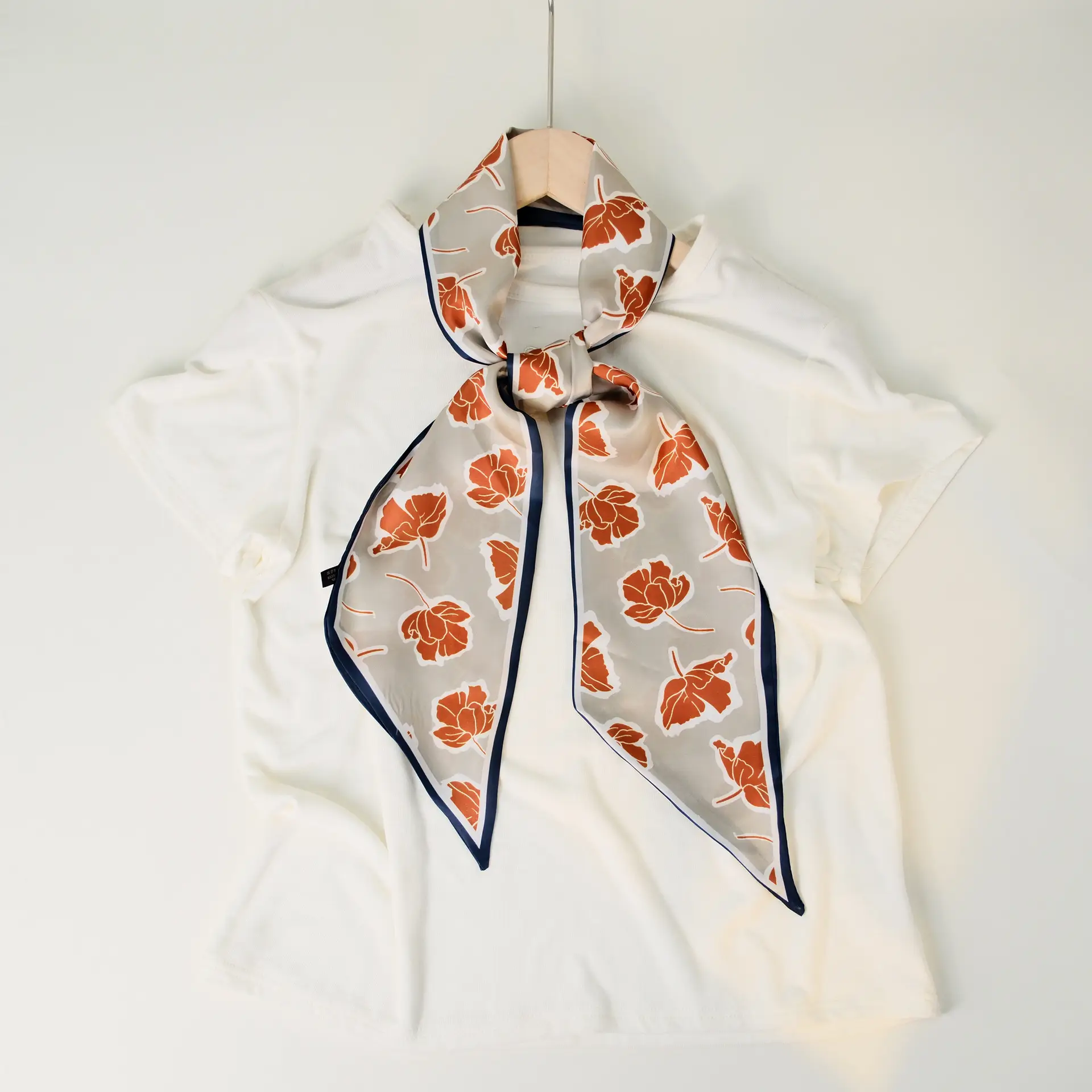 2025 Beveled Silk Scarf with Cashew Dot Design - Image 58