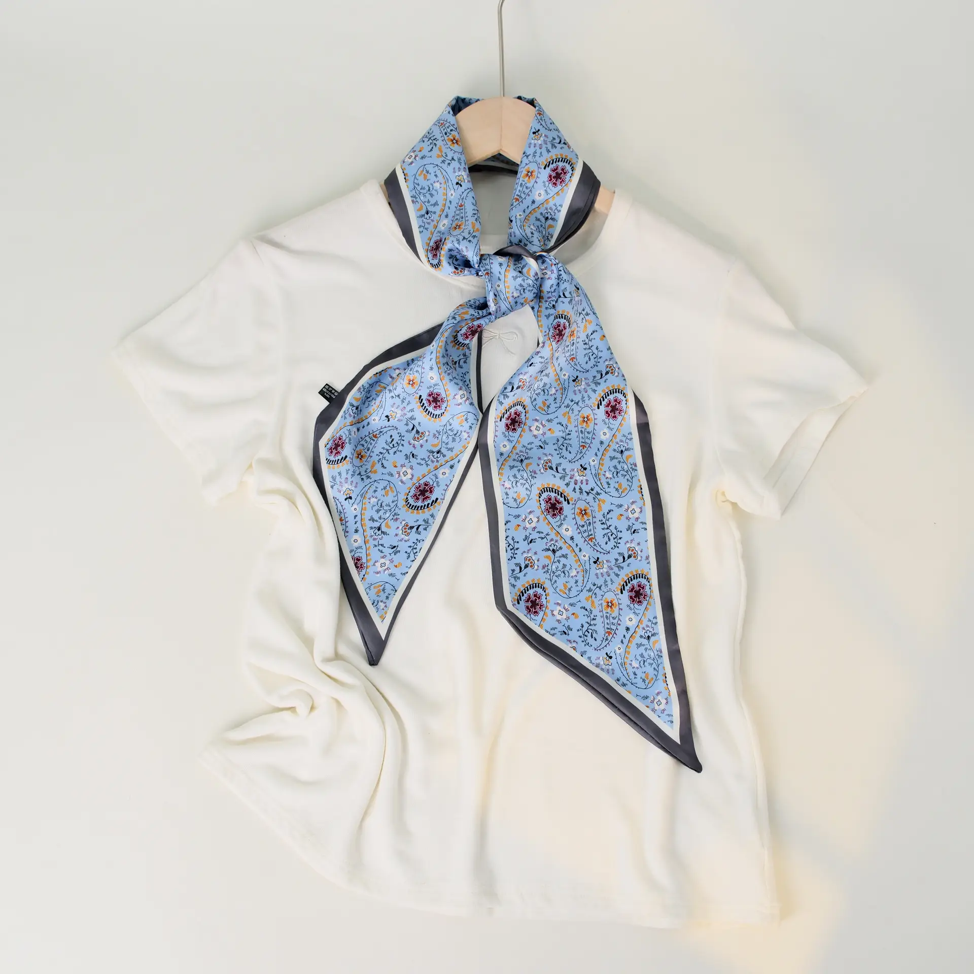 2025 Beveled Silk Scarf with Cashew Dot Design - Image 6