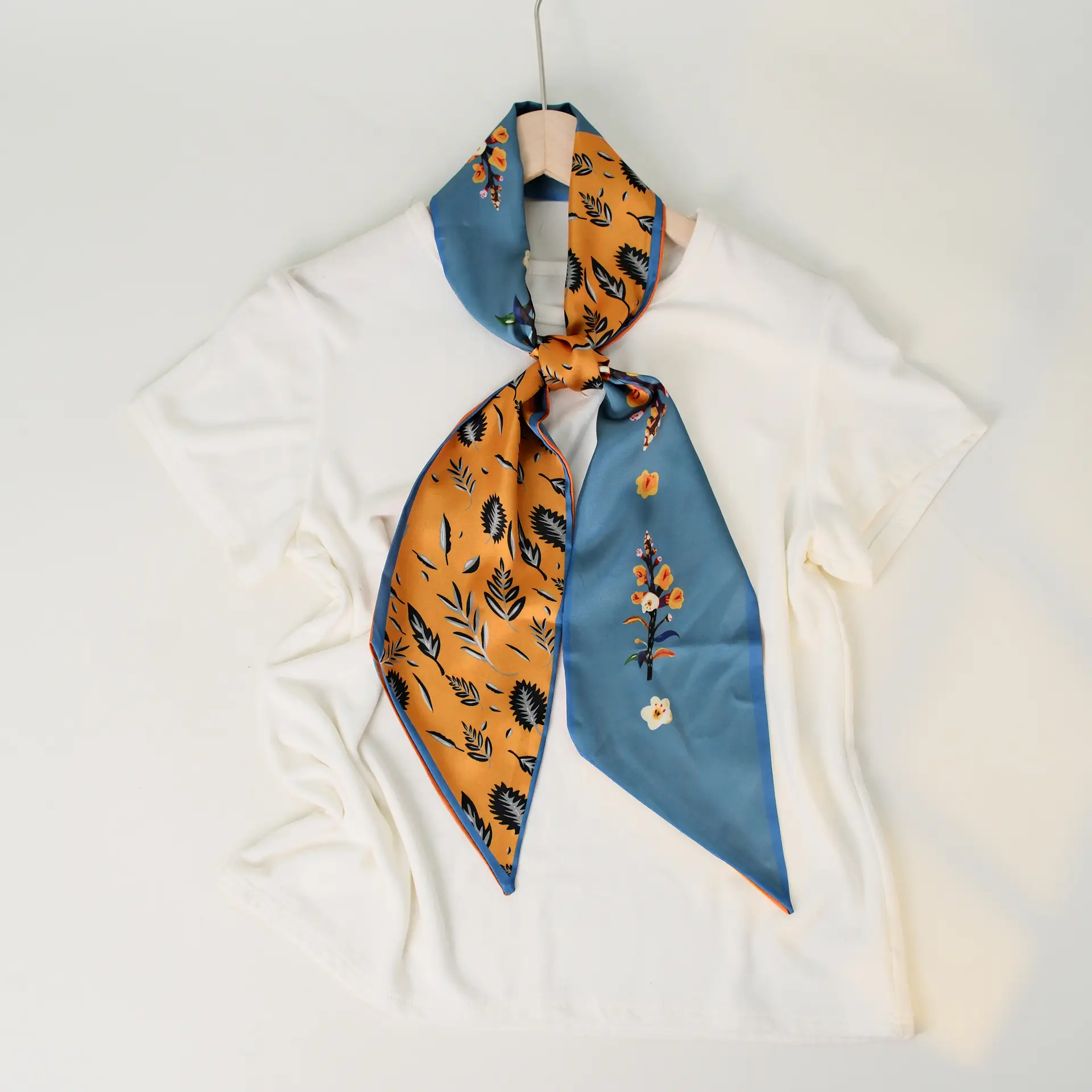 2025 Beveled Silk Scarf with Cashew Dot Design - Image 63