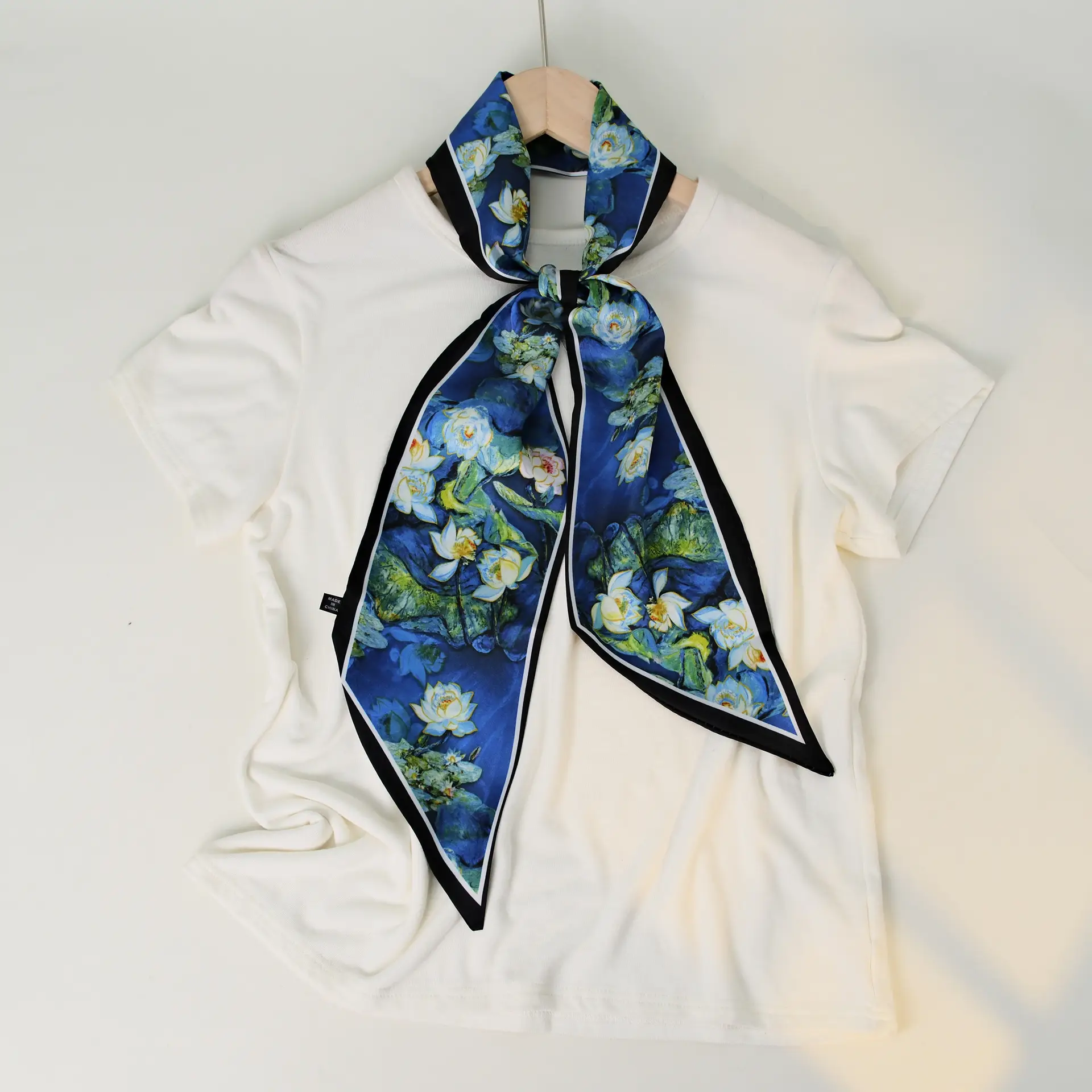 2025 Beveled Silk Scarf with Cashew Dot Design - Image 64