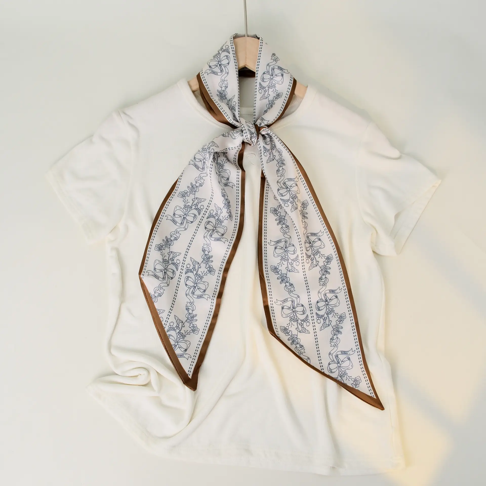 2025 Beveled Silk Scarf with Cashew Dot Design - Image 66