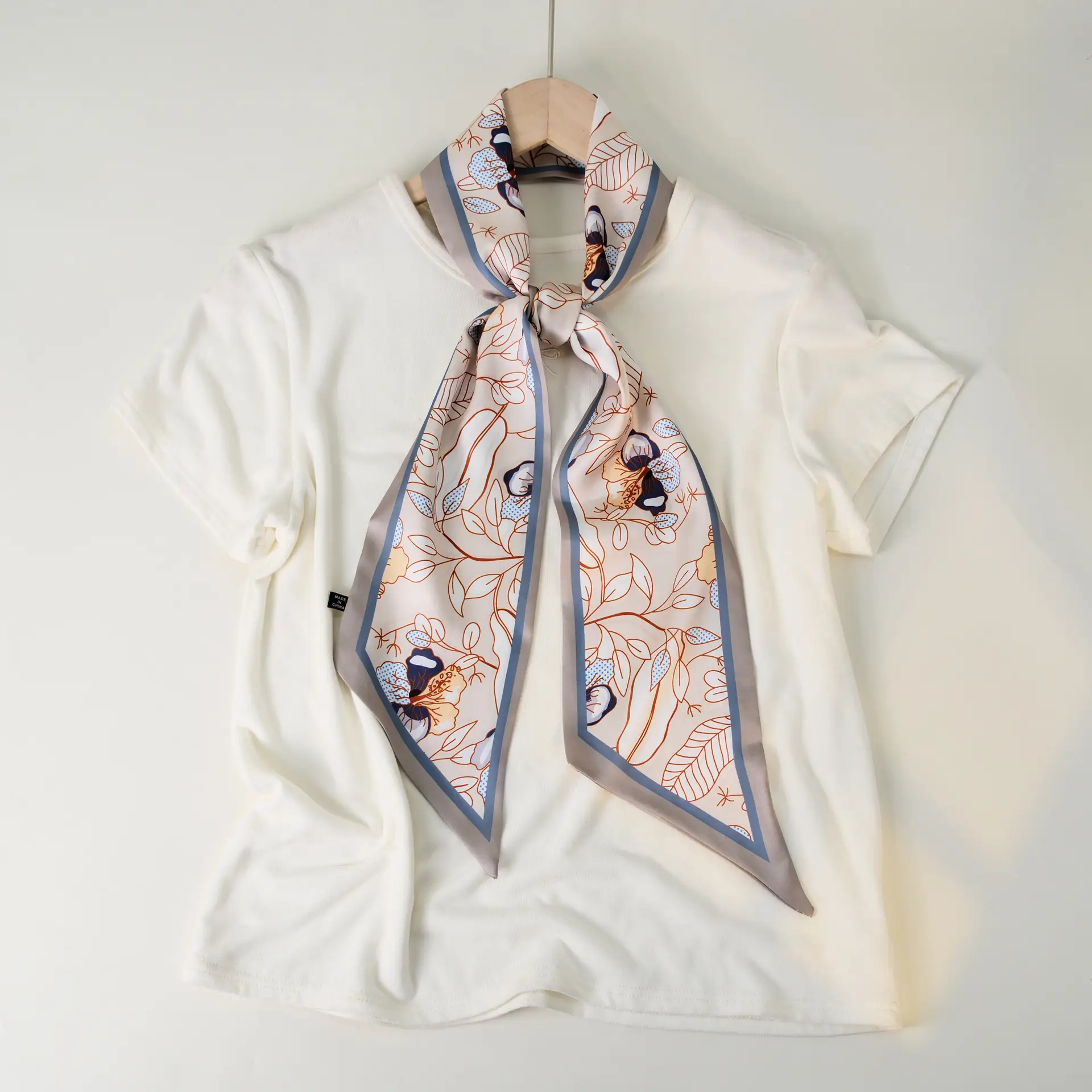 2025 Beveled Silk Scarf with Cashew Dot Design - Image 67