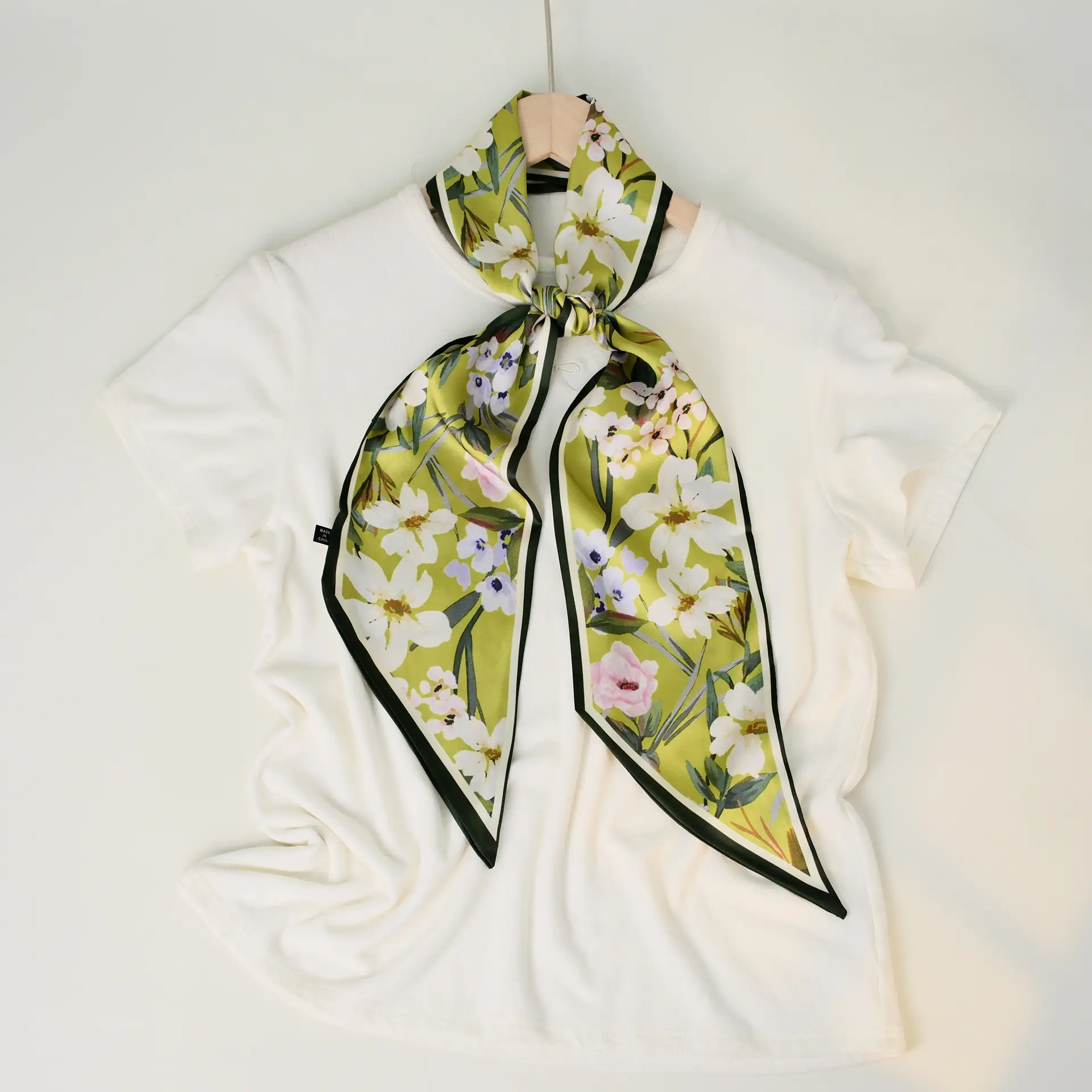 2025 Beveled Silk Scarf with Cashew Dot Design - Image 68