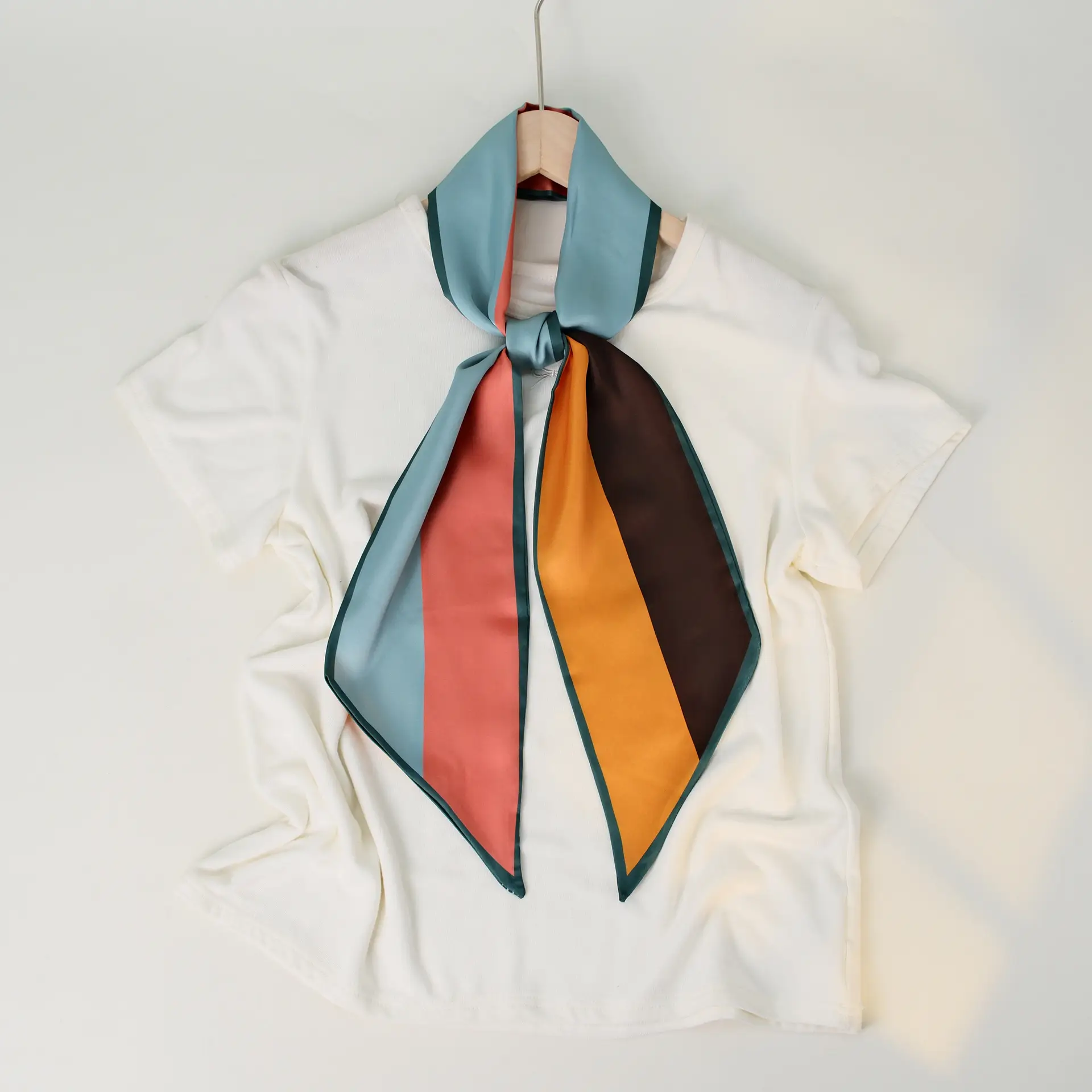 2025 Beveled Silk Scarf with Cashew Dot Design - Image 73