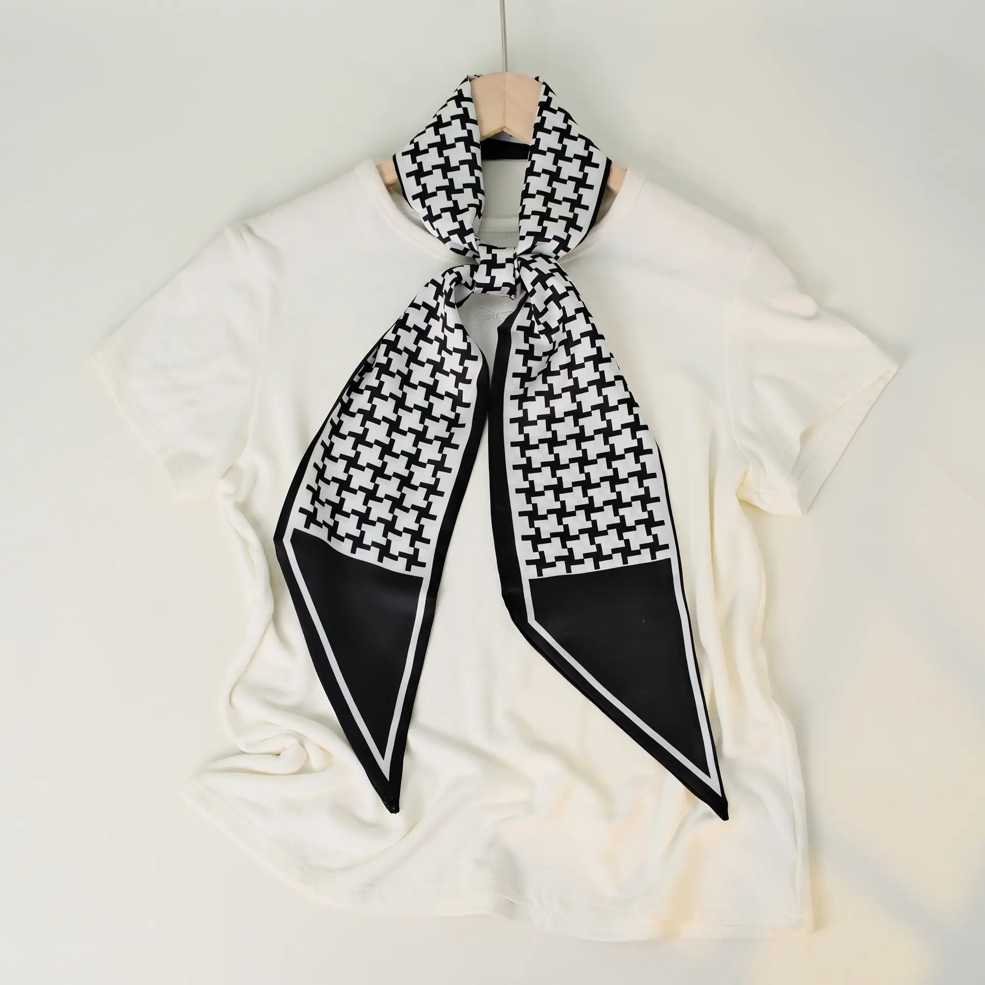 2025 Beveled Silk Scarf with Cashew Dot Design - Image 76