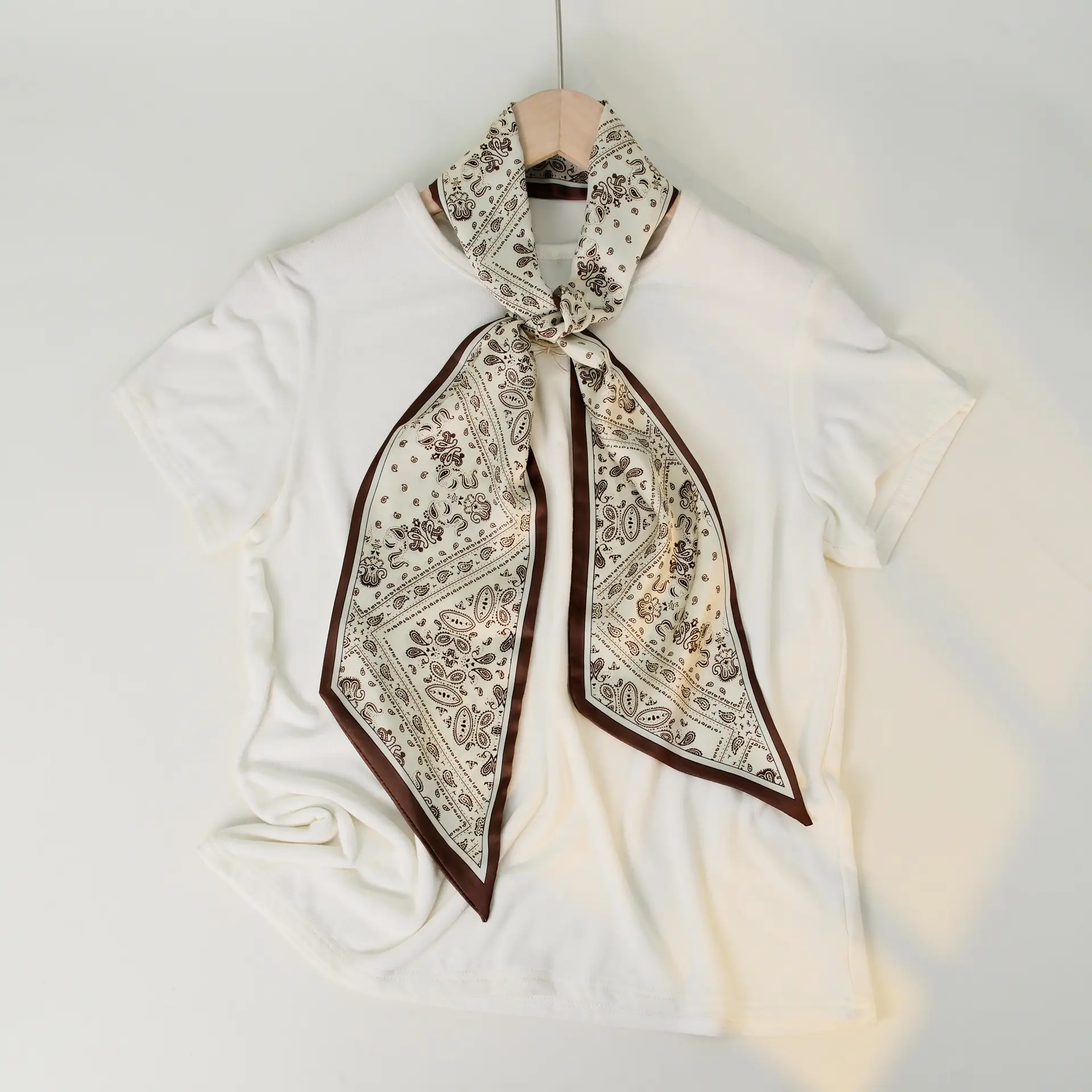 2025 Beveled Silk Scarf with Cashew Dot Design - Image 8