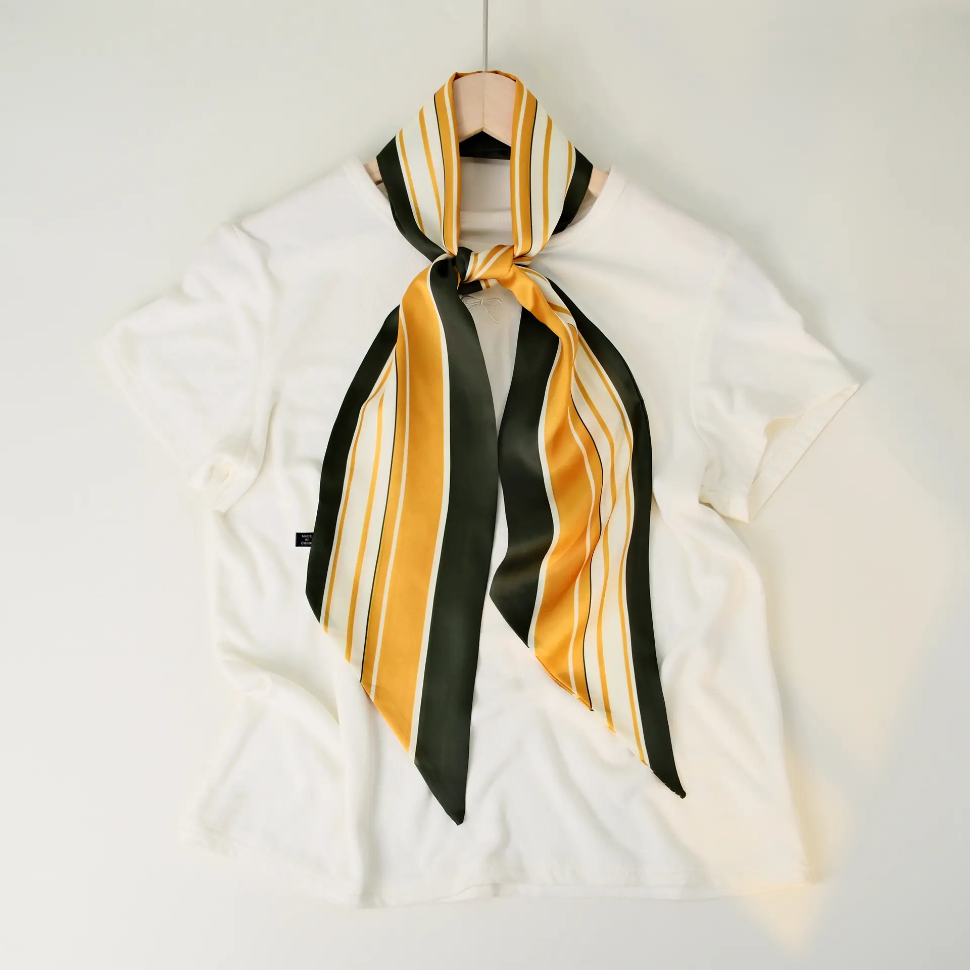 2025 Beveled Silk Scarf with Cashew Dot Design - Image 83