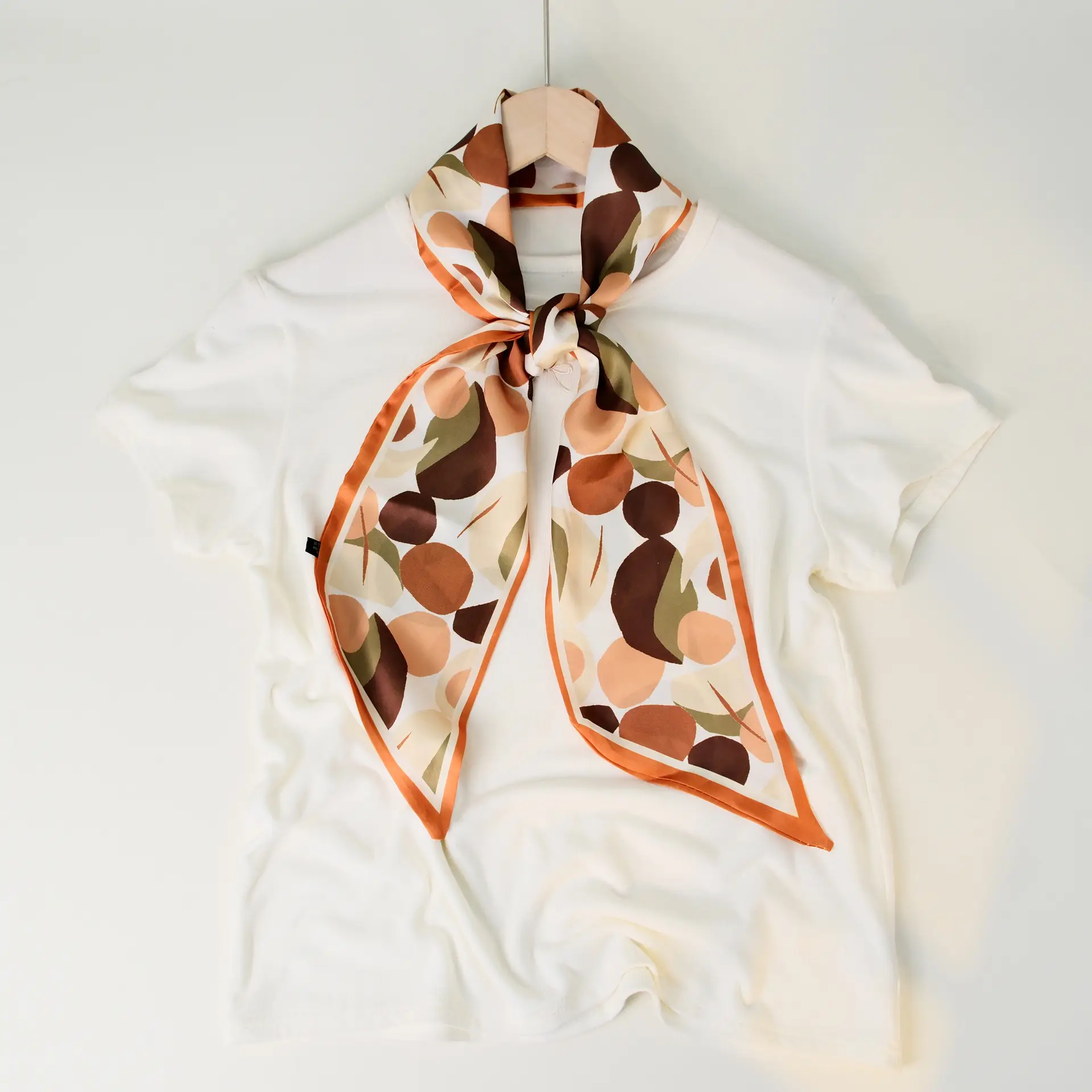 2025 Beveled Silk Scarf with Cashew Dot Design - Image 89