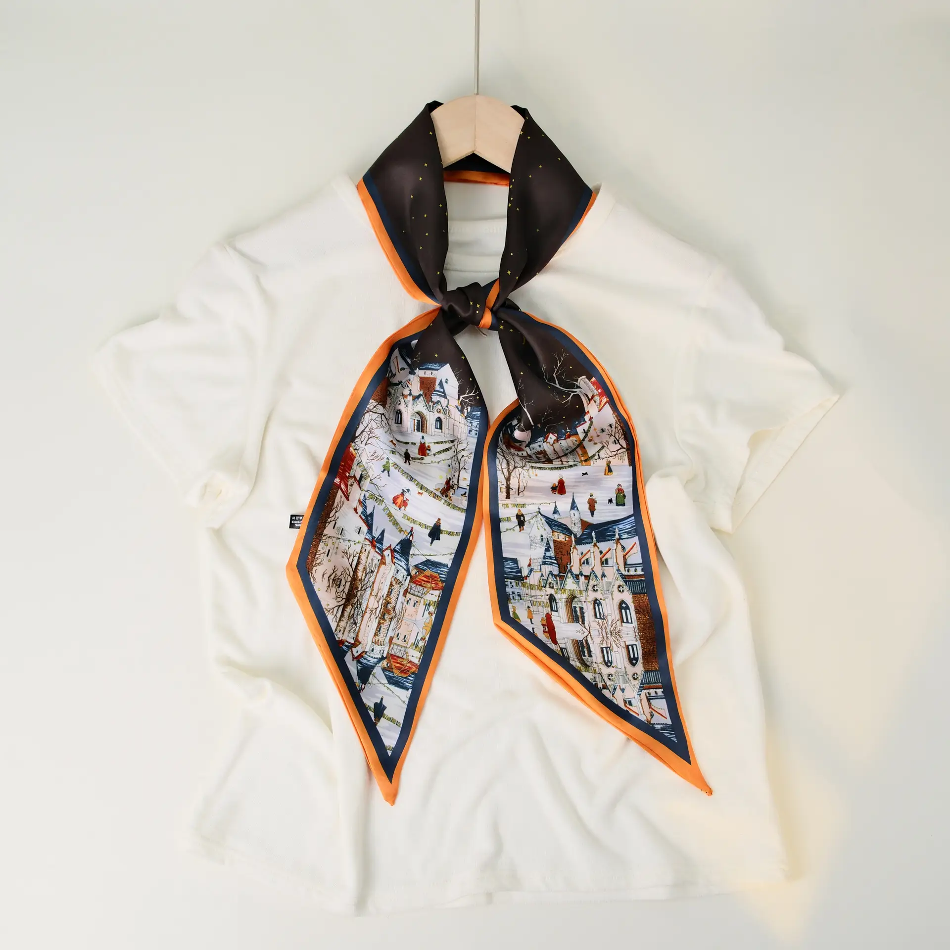 2025 Beveled Silk Scarf with Cashew Dot Design - Image 90