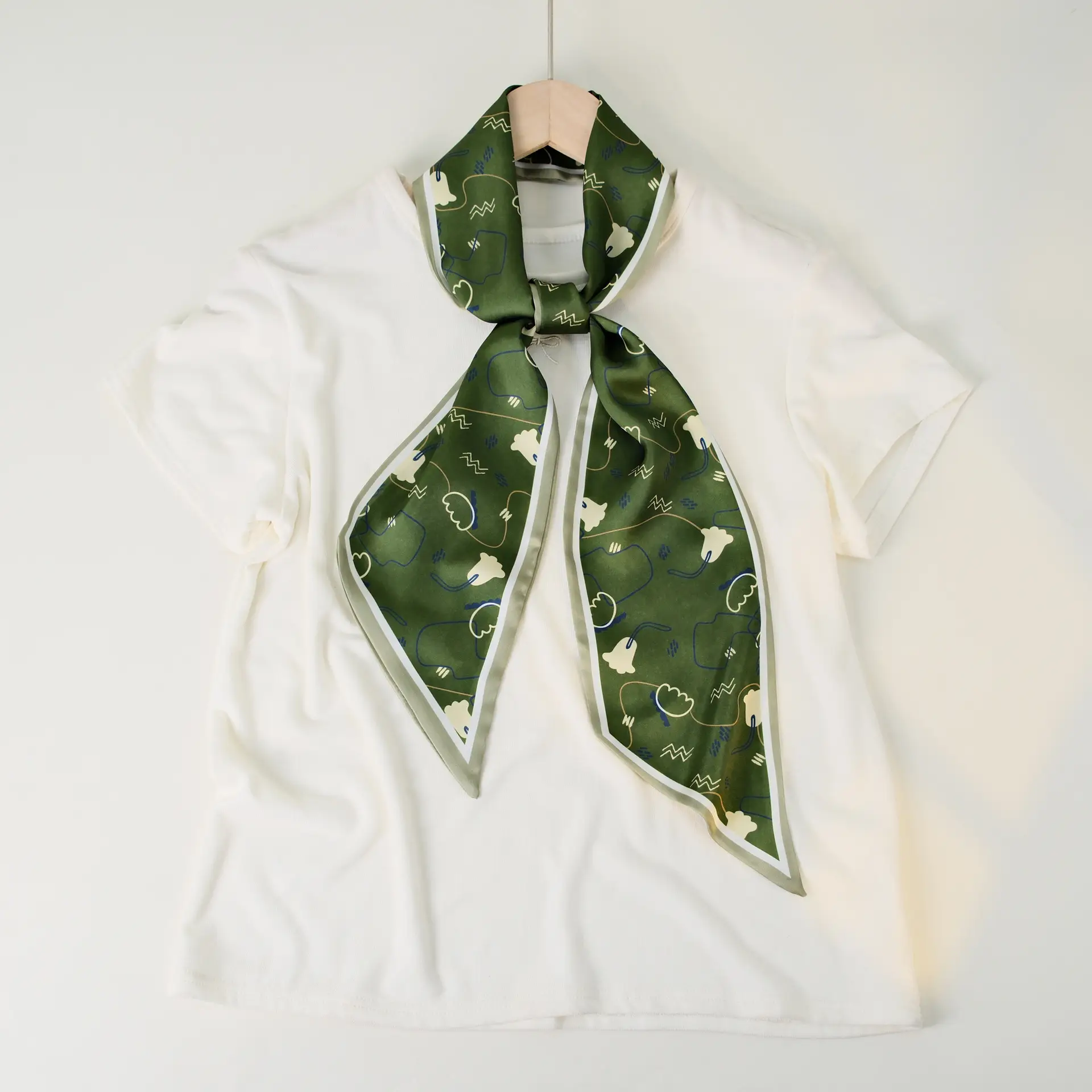 2025 Beveled Silk Scarf with Cashew Dot Design - Image 91
