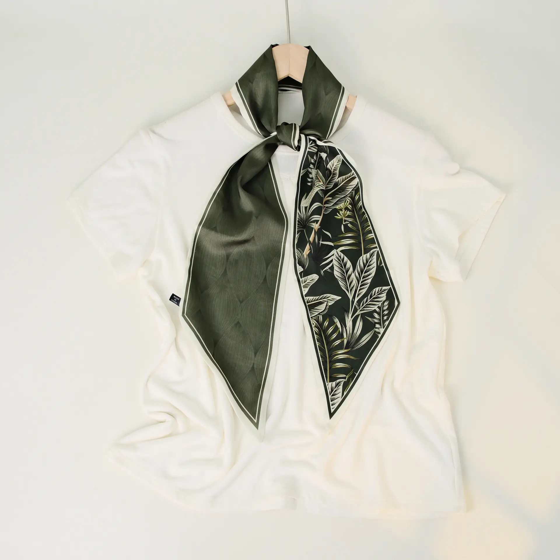2025 Beveled Silk Scarf with Cashew Dot Design - Image 92