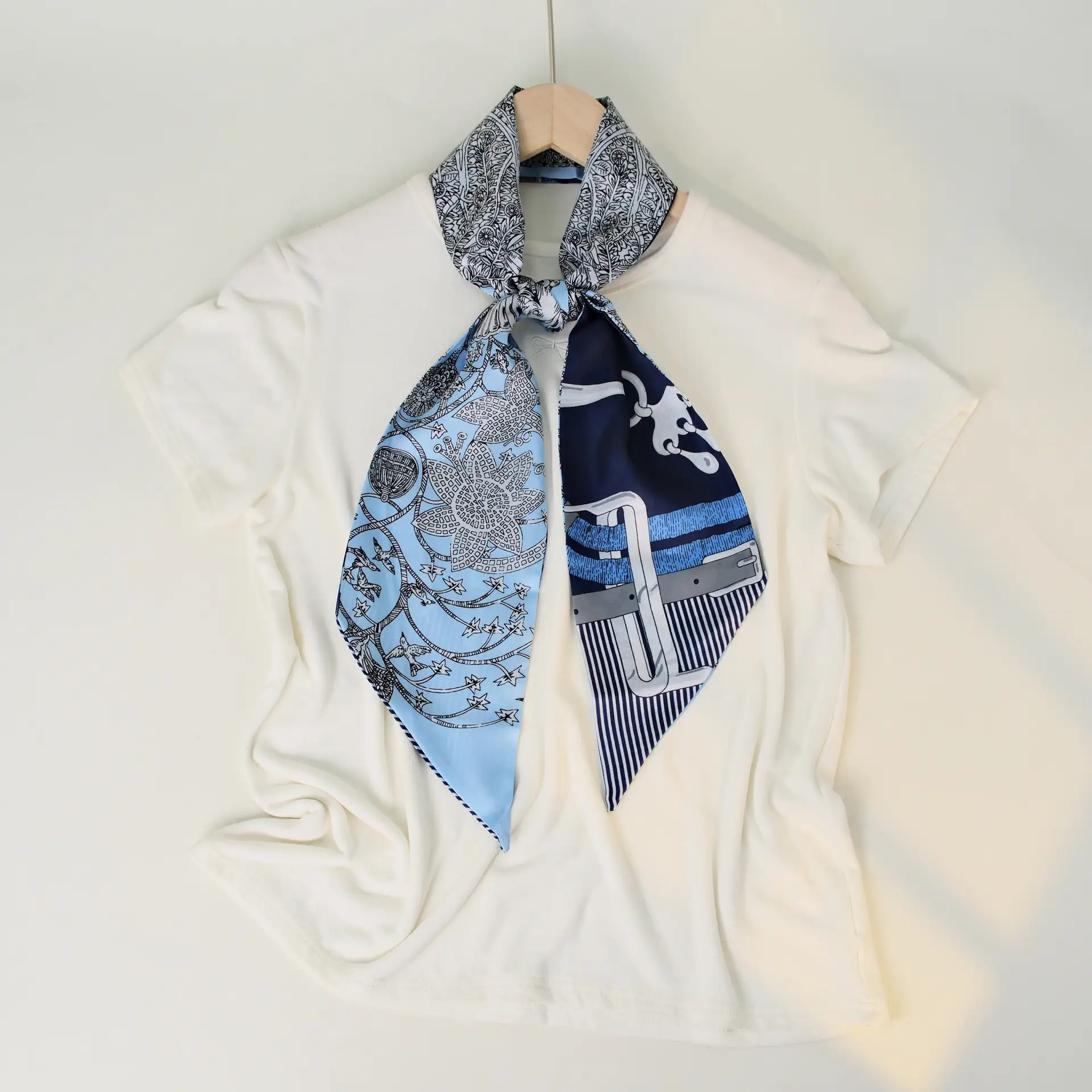 2025 Beveled Silk Scarf with Cashew Dot Design - Image 93