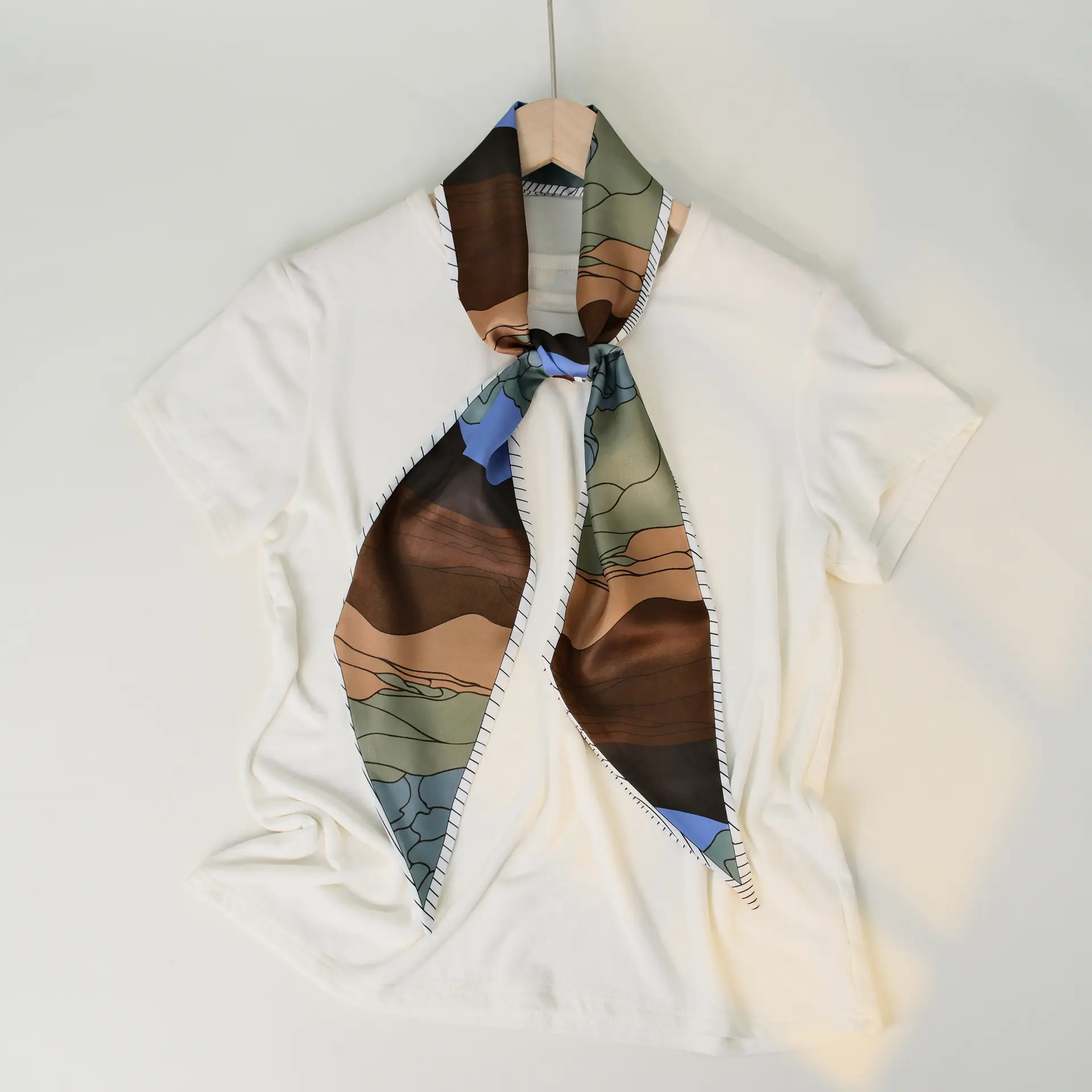 2025 Beveled Silk Scarf with Cashew Dot Design - Image 98