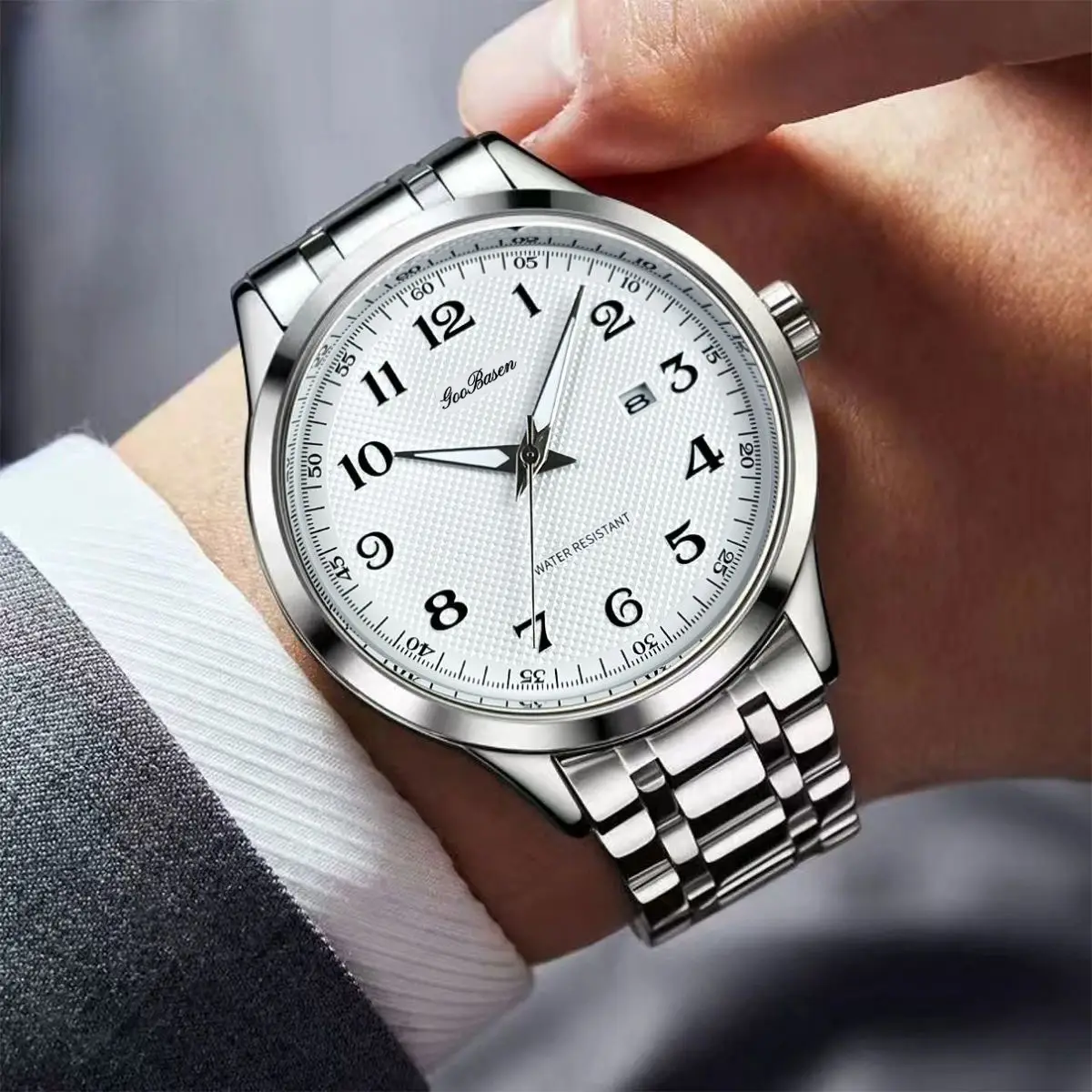Men's Stainless Steel Quartz Watch with Analog Dial - Image 5