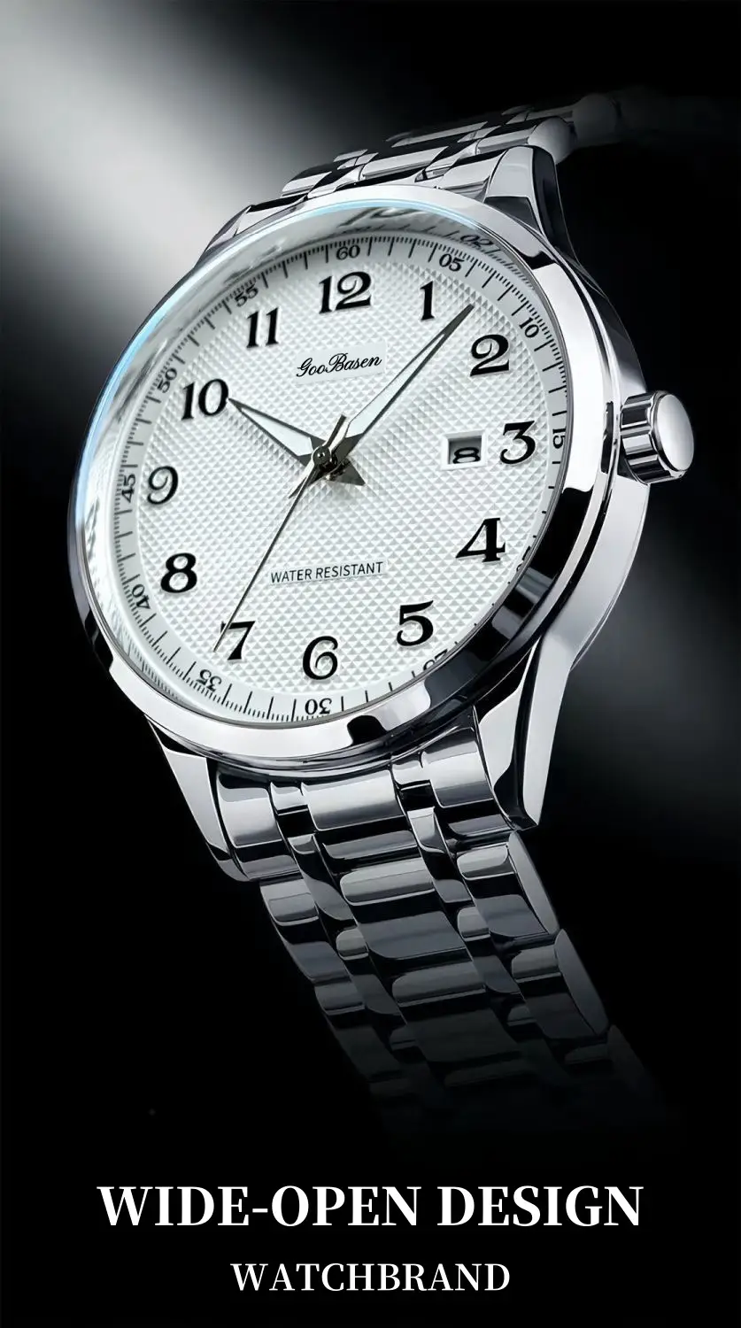 Men's Stainless Steel Quartz Watch with Analog Dial — feature 2
