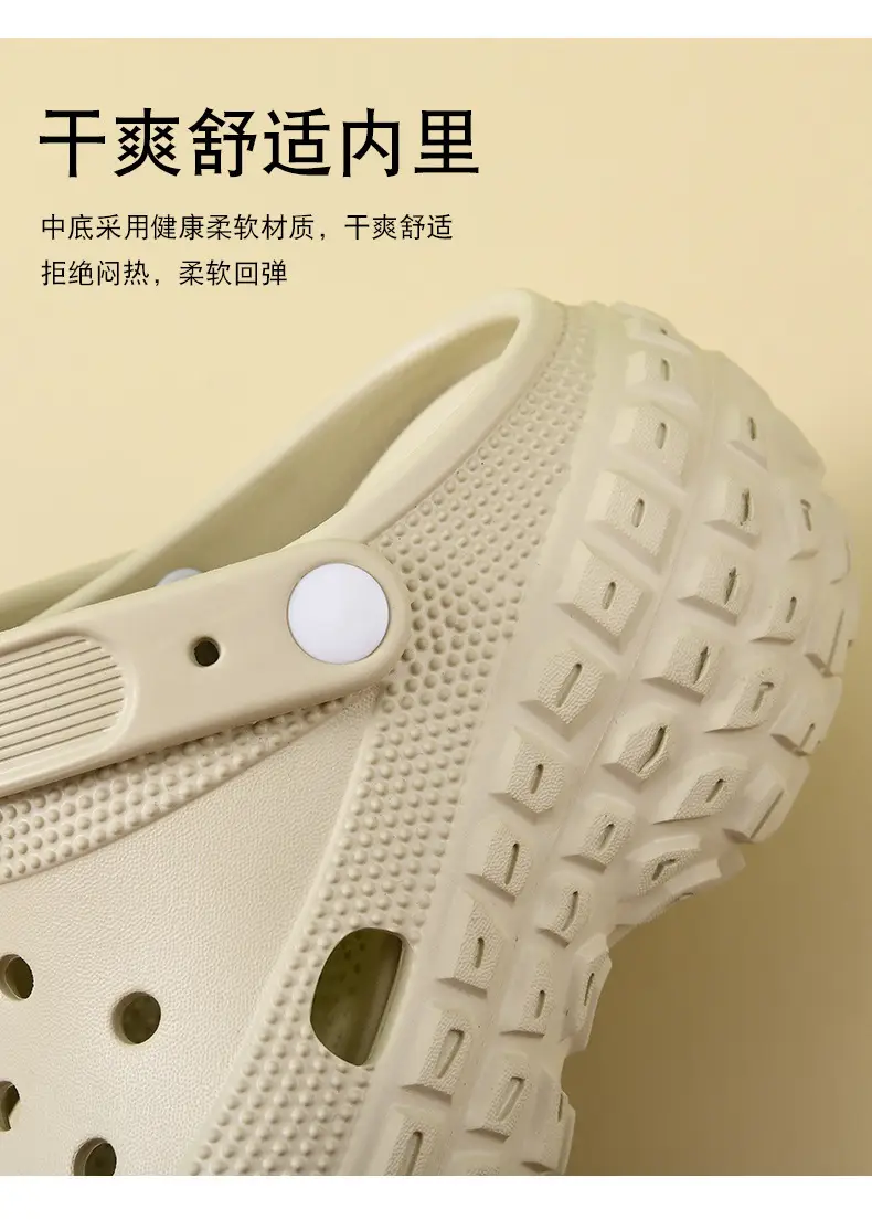 Baotou Women's Outer Wear Non-slip Breathable Deodorant Hole Shoes EVA Wear-resistant Tire Bottom Increased Beach Slippers for Couple — feature 10