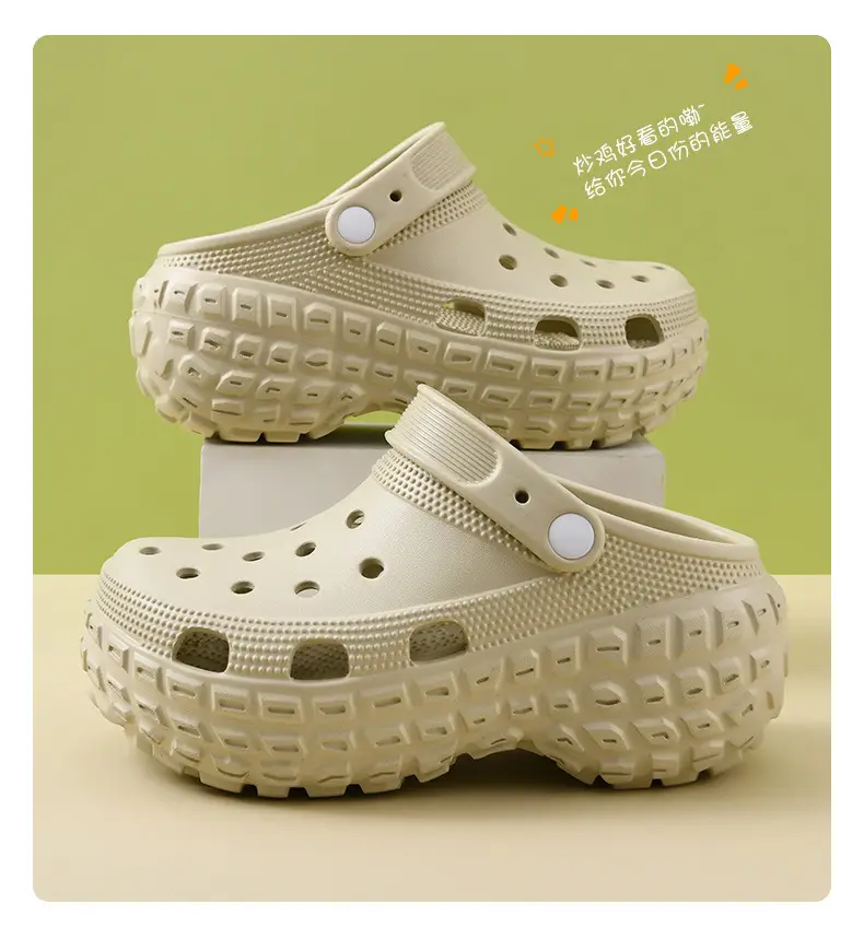 Baotou Women's Outer Wear Non-slip Breathable Deodorant Hole Shoes EVA Wear-resistant Tire Bottom Increased Beach Slippers for Couple — feature 15