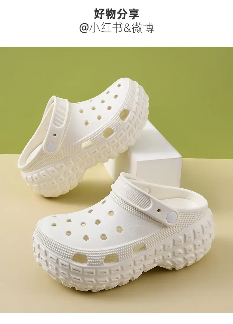 Baotou Women's Outer Wear Non-slip Breathable Deodorant Hole Shoes EVA Wear-resistant Tire Bottom Increased Beach Slippers for Couple — feature 17