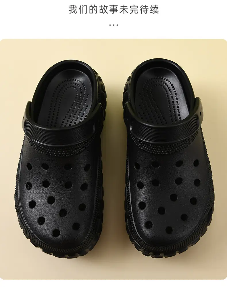 Baotou Women's Outer Wear Non-slip Breathable Deodorant Hole Shoes EVA Wear-resistant Tire Bottom Increased Beach Slippers for Couple — feature 18
